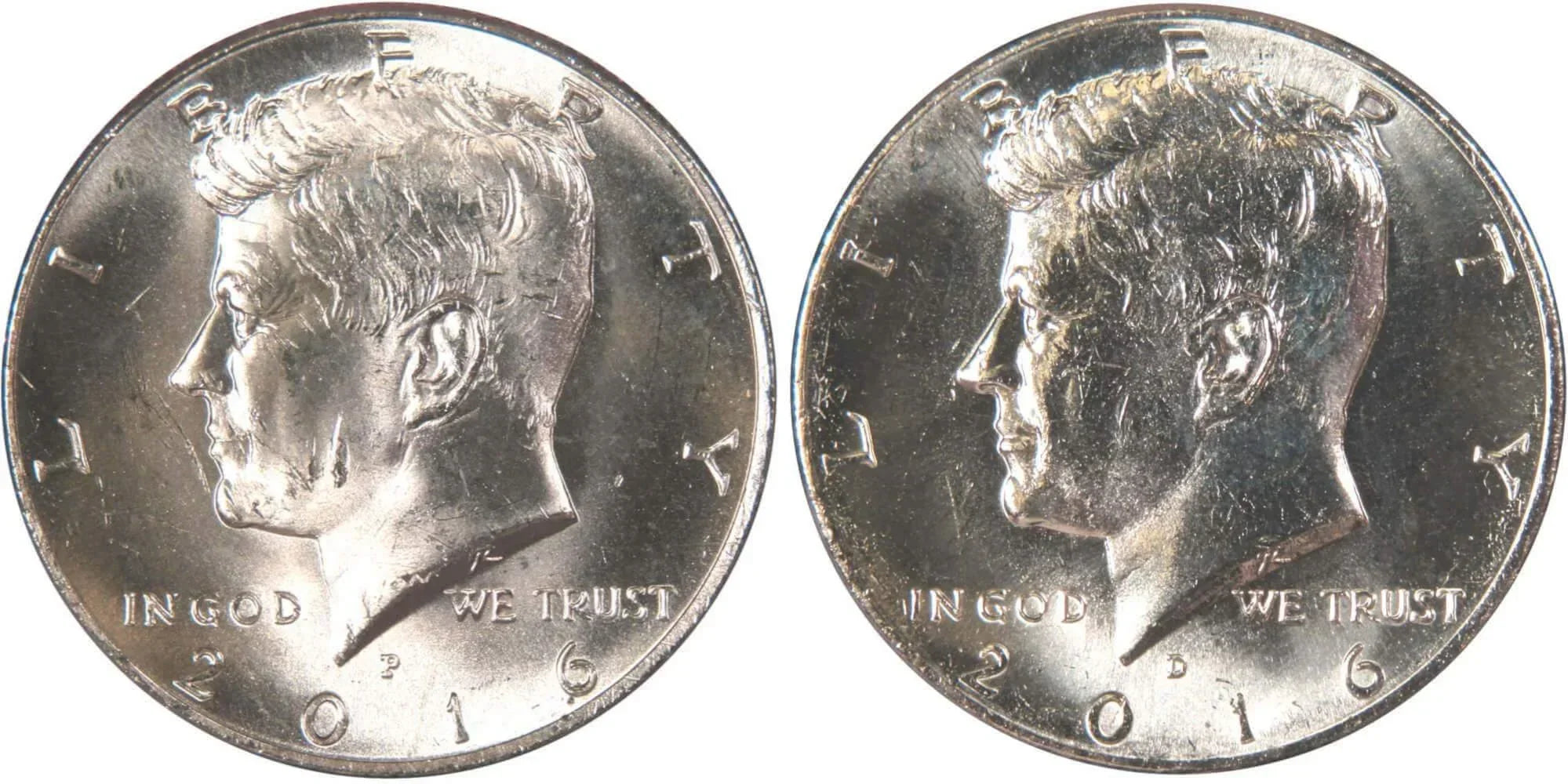 2016 P&D Kennedy Half Dollar 2 Coin Set Clad Uncirculated Mint State