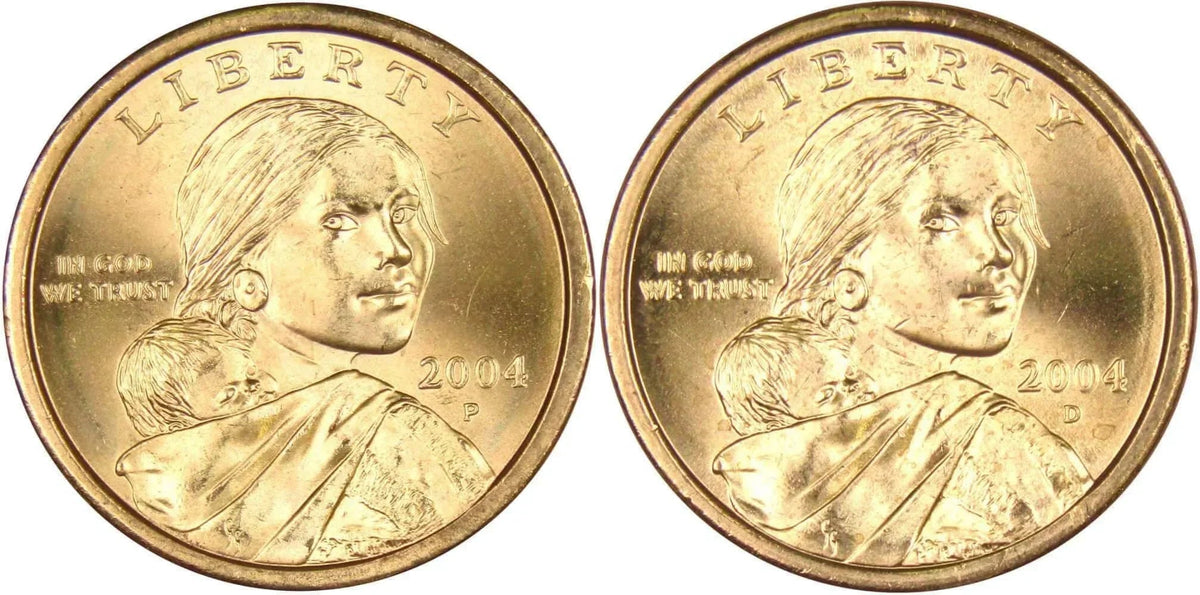 2004 P&D Sacagawea Native American Dollar 2 Coin Set Uncirculated