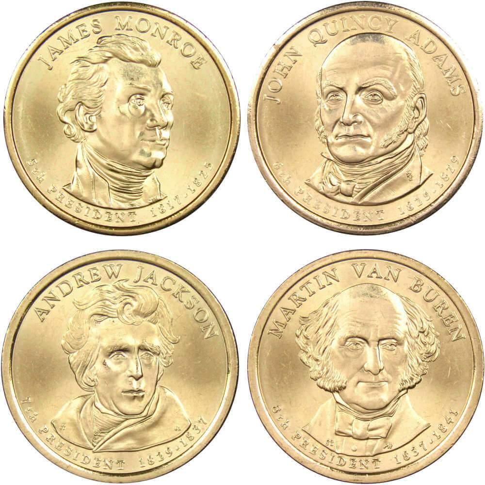 2008 D Presidential Dollar 4 Coin Set Uncirculated Mint State