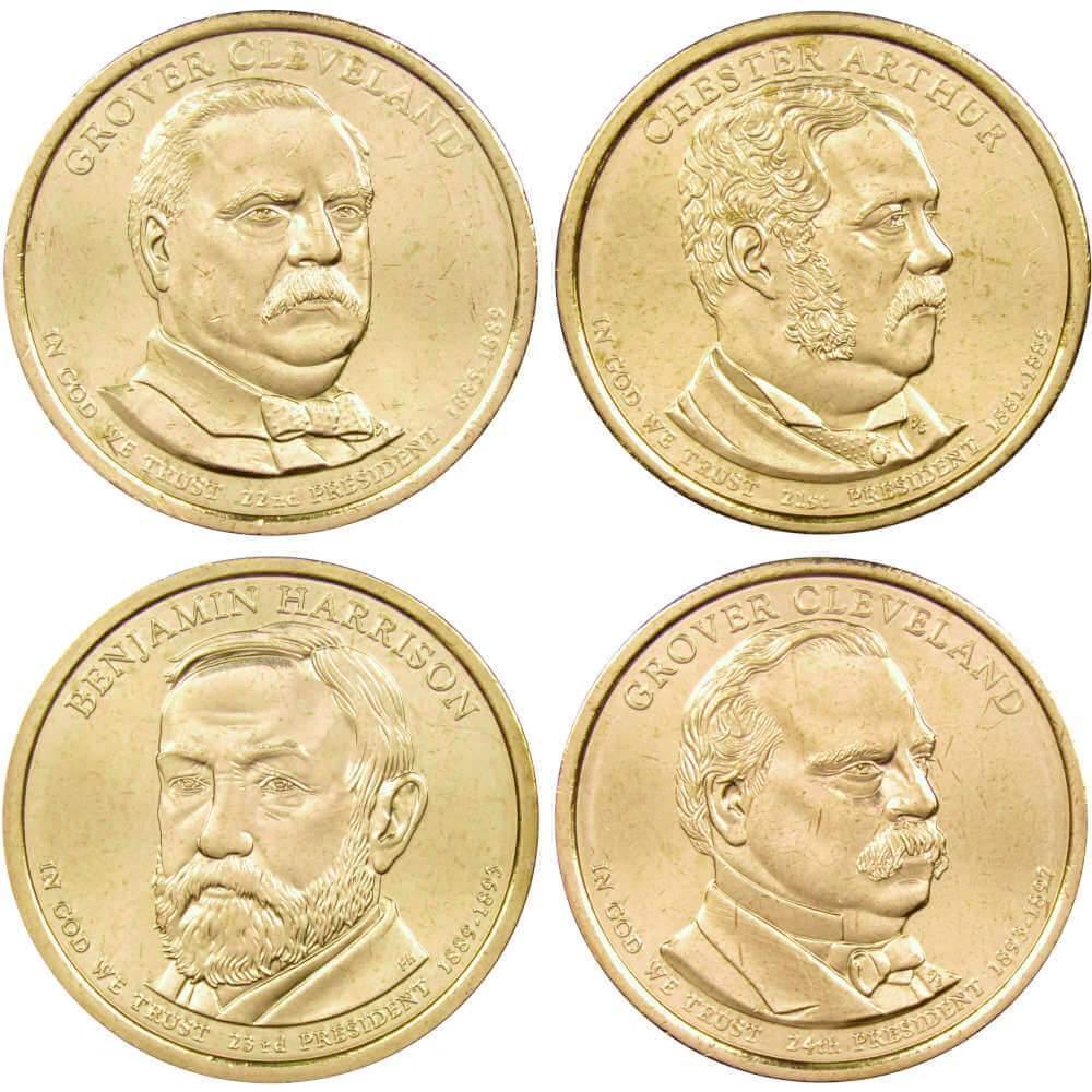 2012 D Presidential Dollar 4 Coin Set Uncirculated Mint State