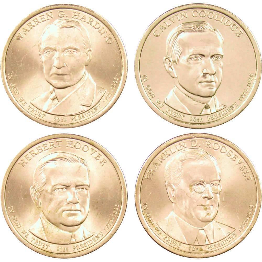 2014 D Presidential Dollar 4 Coin Set Uncirculated Mint State
