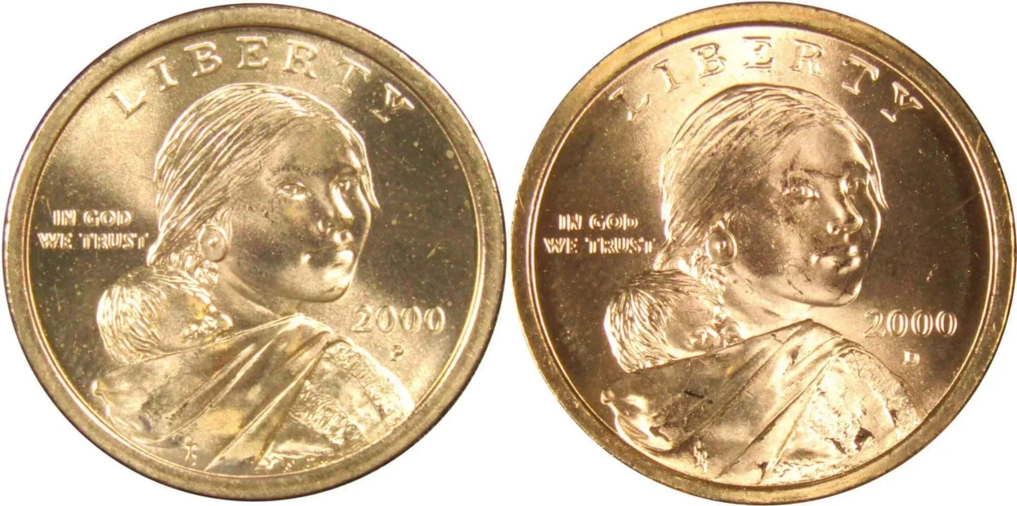 2000 P&D Sacagawea Native American Dollar 2 Coin Set Uncirculated