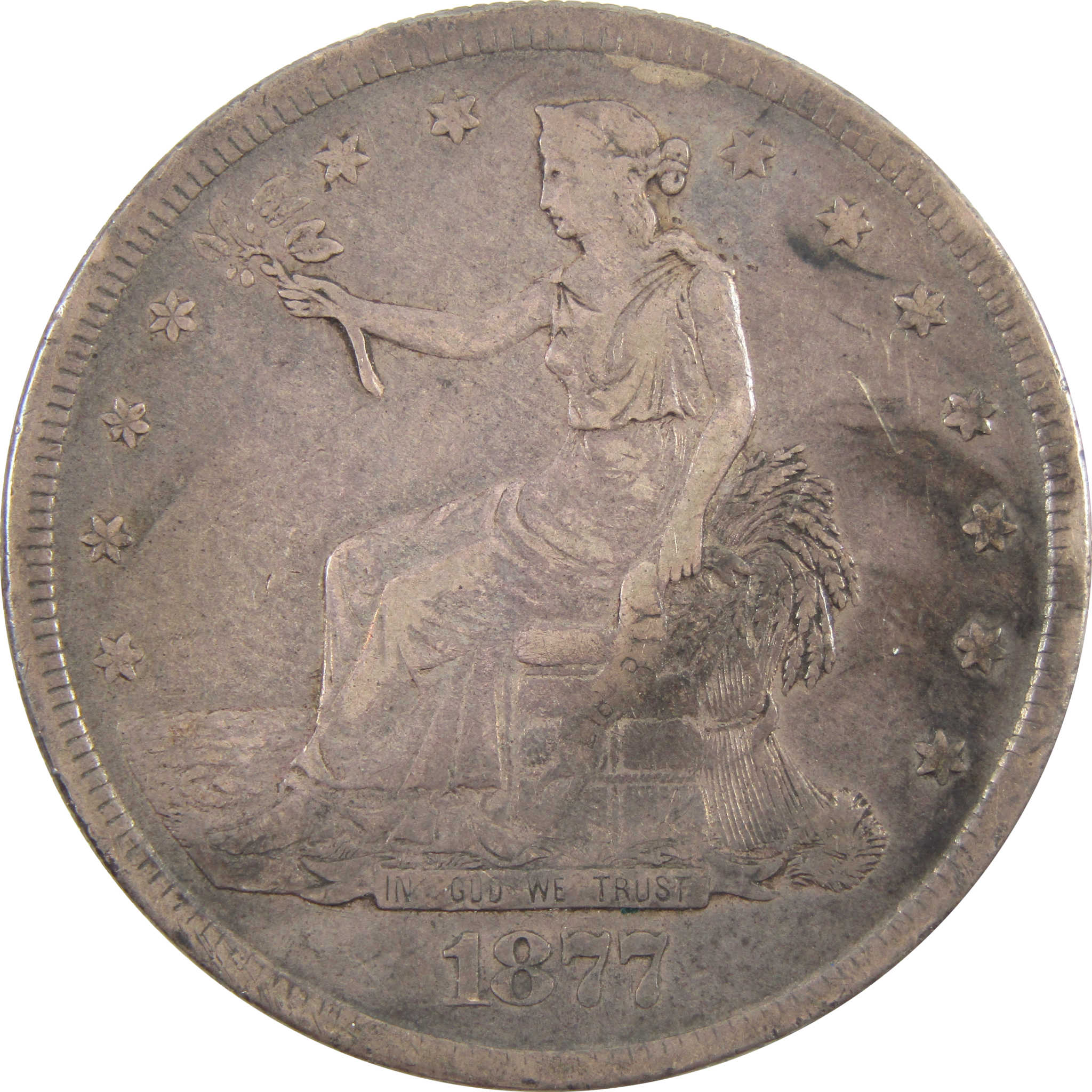 1877 Trade Dollar VF Very Fine 90 Silver 1 Coin SKU CPC4964