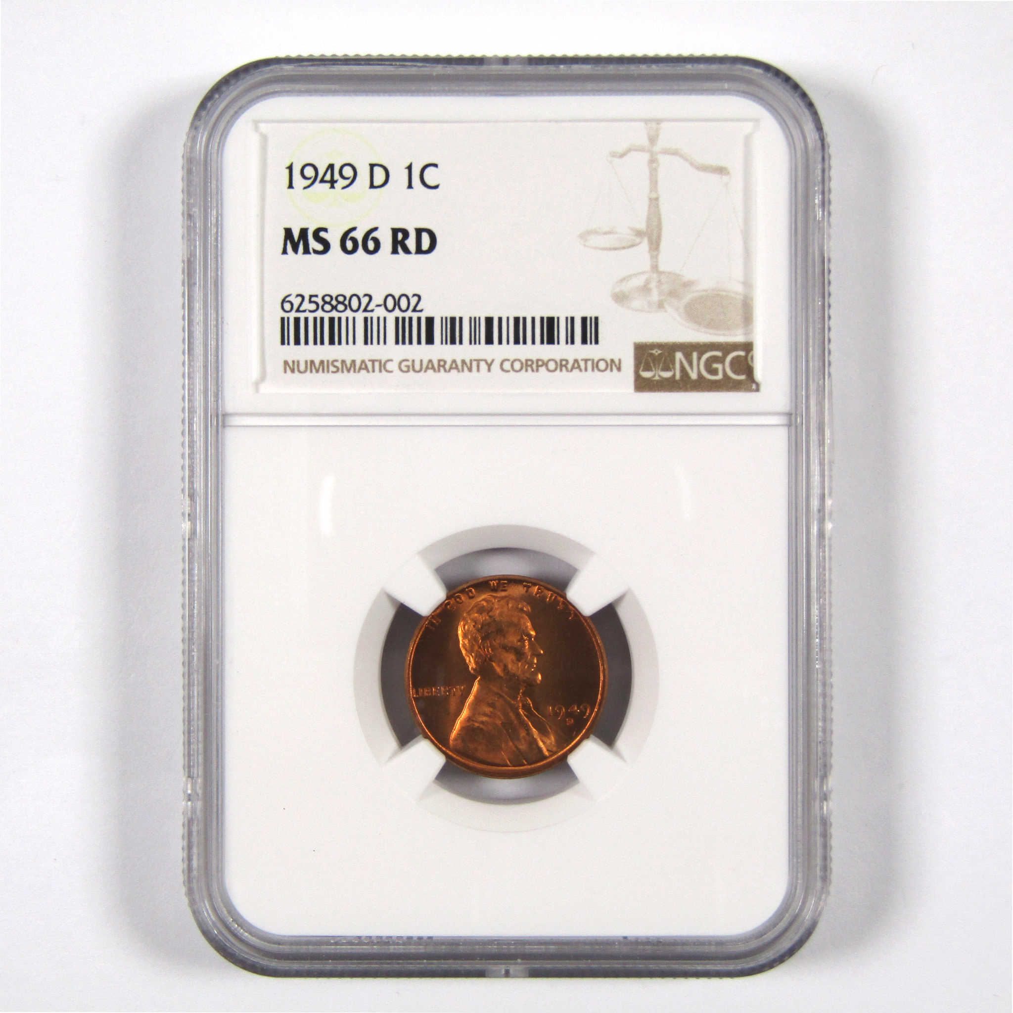1949 D Lincoln Wheat Cent MS 66 RD NGC Penny 1c Uncirculated SKU:I8608