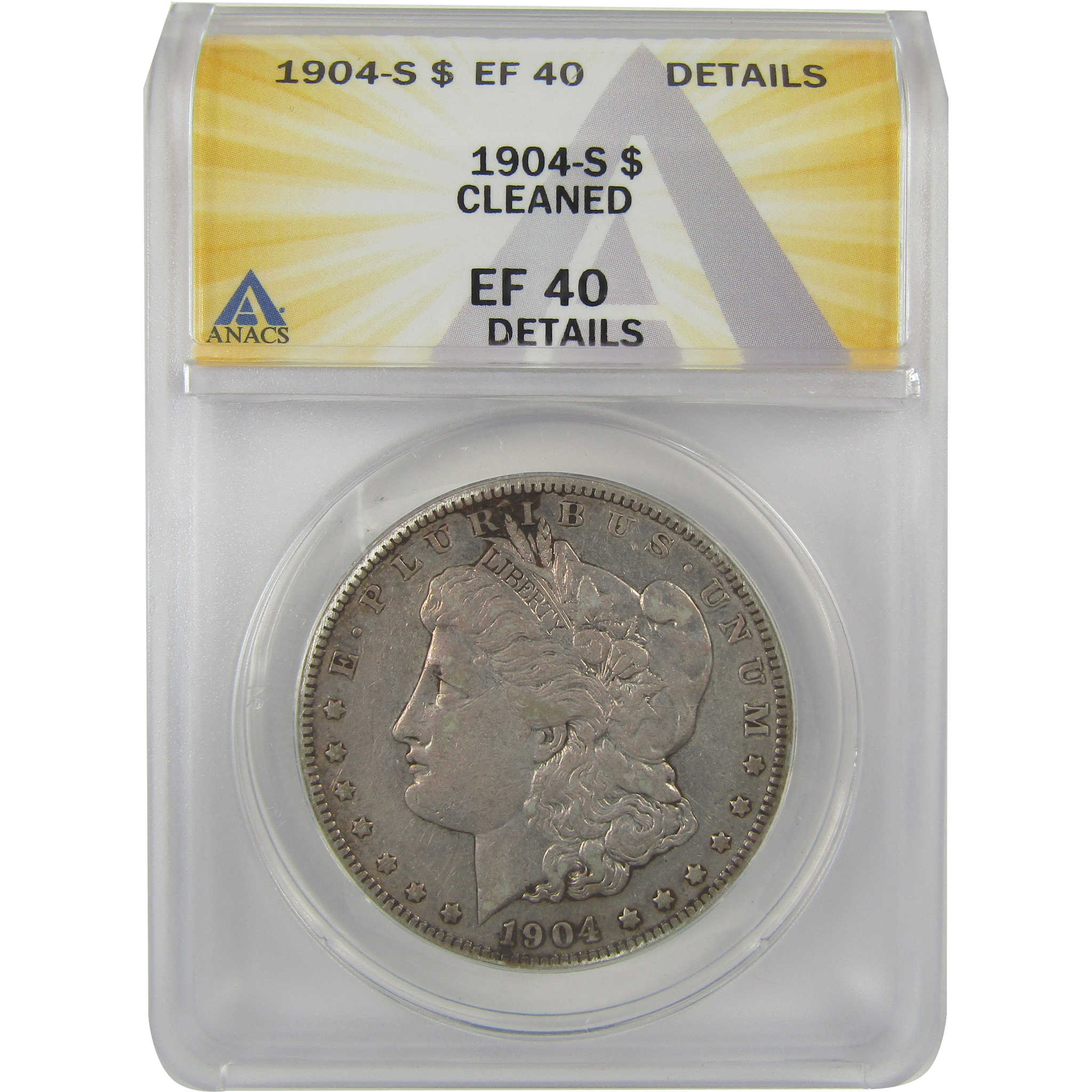 1904 S Morgan Dollar EF 40 Details ANACS Silver $1 Coin SKU:I21183 - Morgan coin - Morgan silver dollar - Morgan silver dollar for sale - Profile Coins &amp; Collectibles