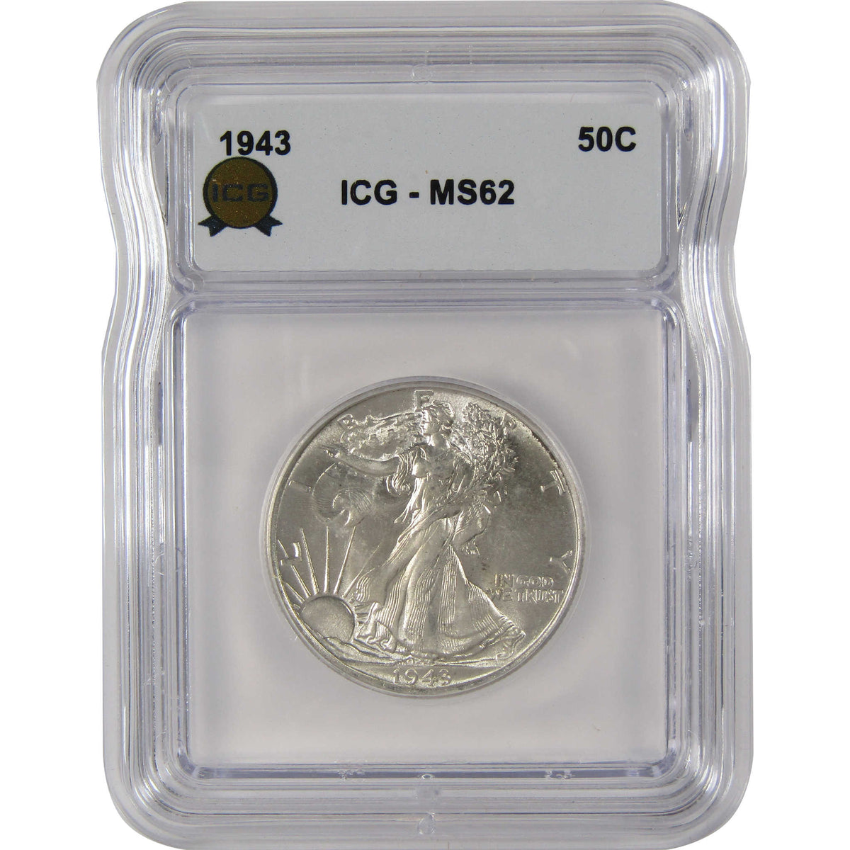 1943 Liberty Walking Silver Half Dollar MS 62 ICG 50c Coin SKU:I29178