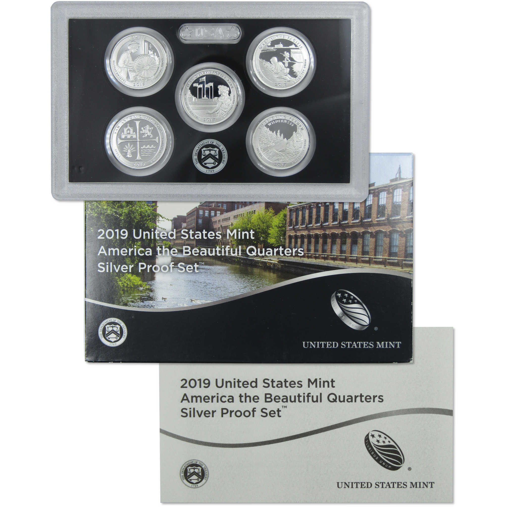 2019 America the Beautiful Quarter Silver Proof Set U.S. Mint OGP COA