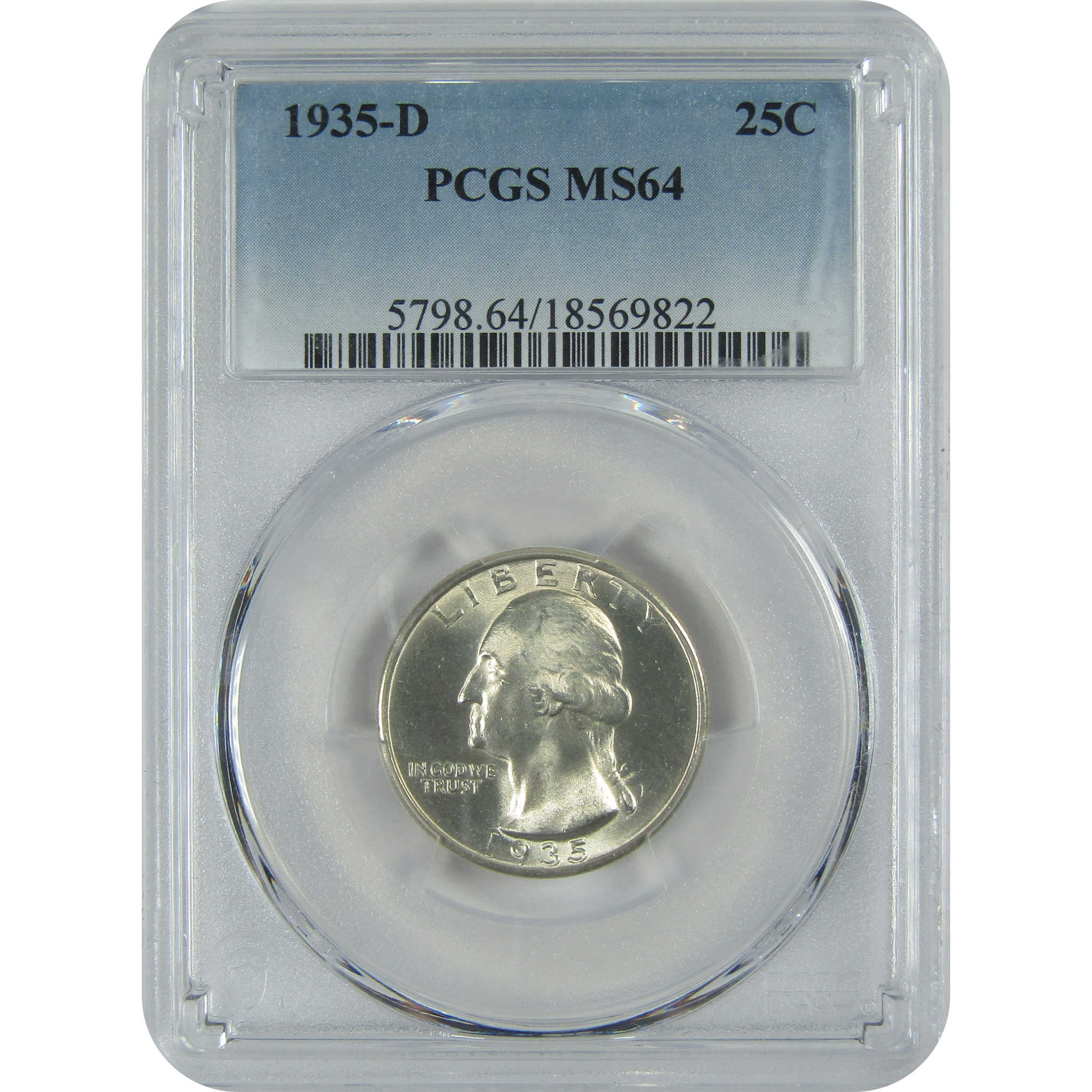 1935 D Washington Quarter MS 64 PCGS Silver 25c Uncirculated Coin