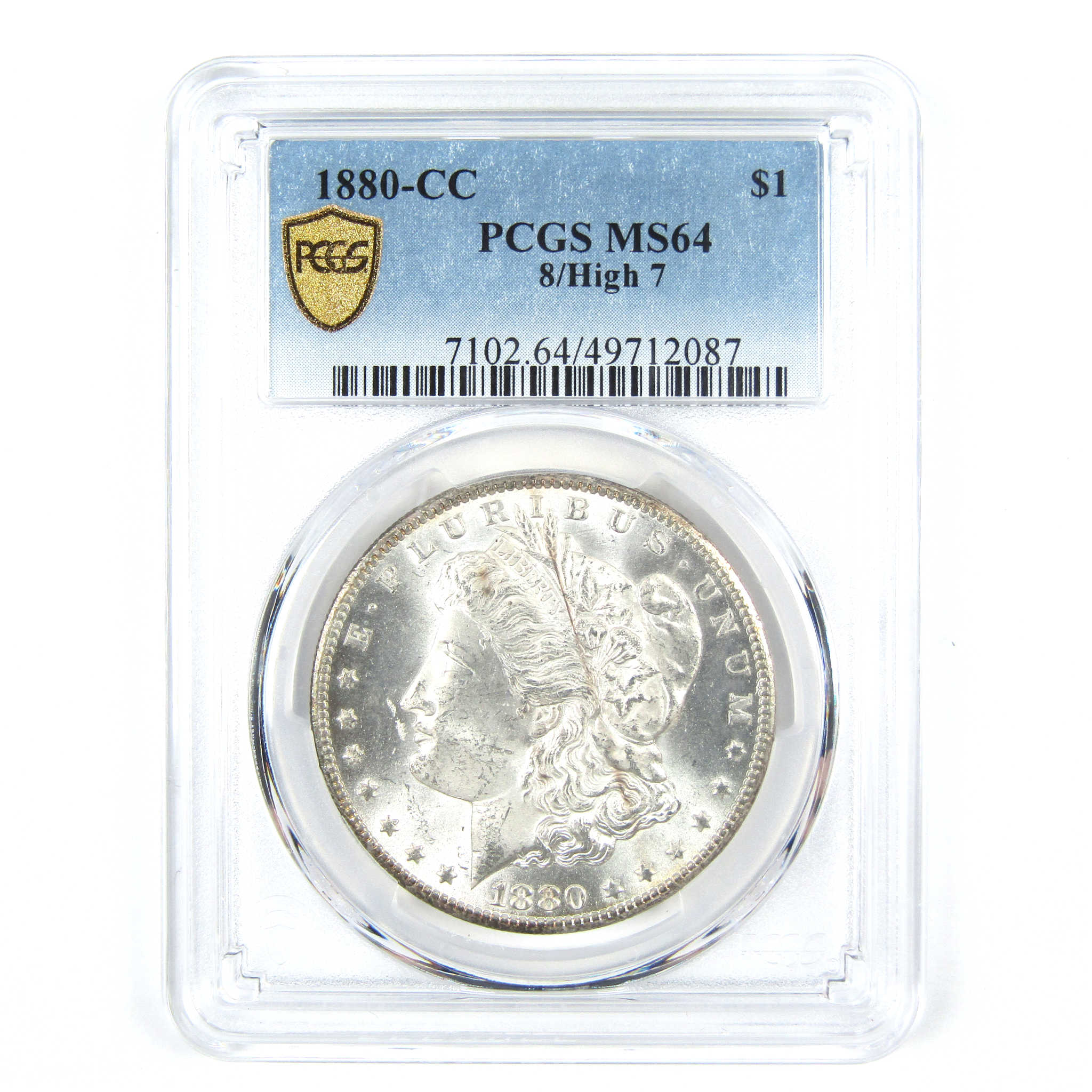 1880 CC 8/High 7 Morgan Dollar MS 64 PCGS Silver $1 SKU:I15197 - Morgan coin - Morgan silver dollar - Morgan silver dollar for sale - Profile Coins &amp; Collectibles