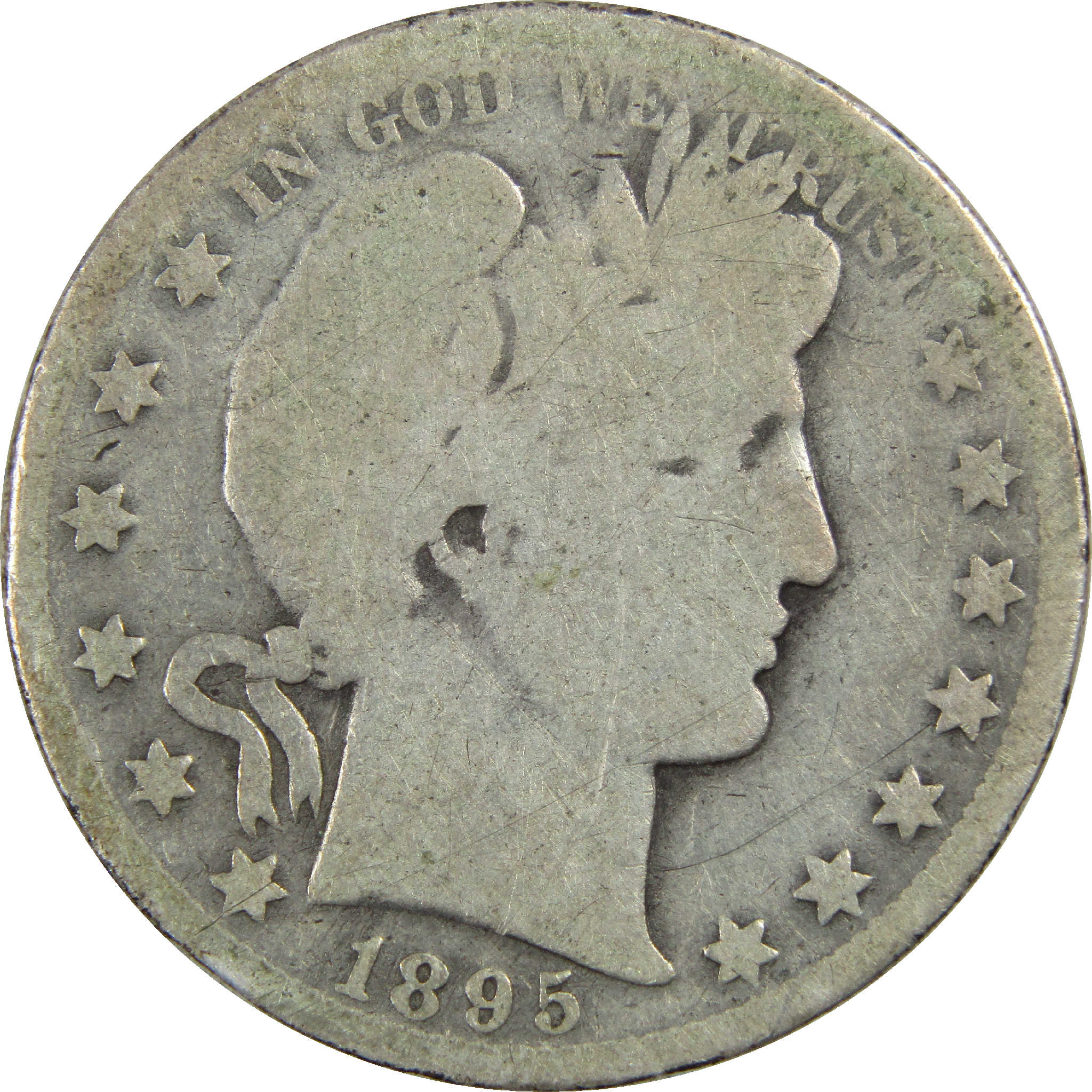 1895 O Barber Half Dollar AG About Good Silver 50c Coin SKU:I12554
