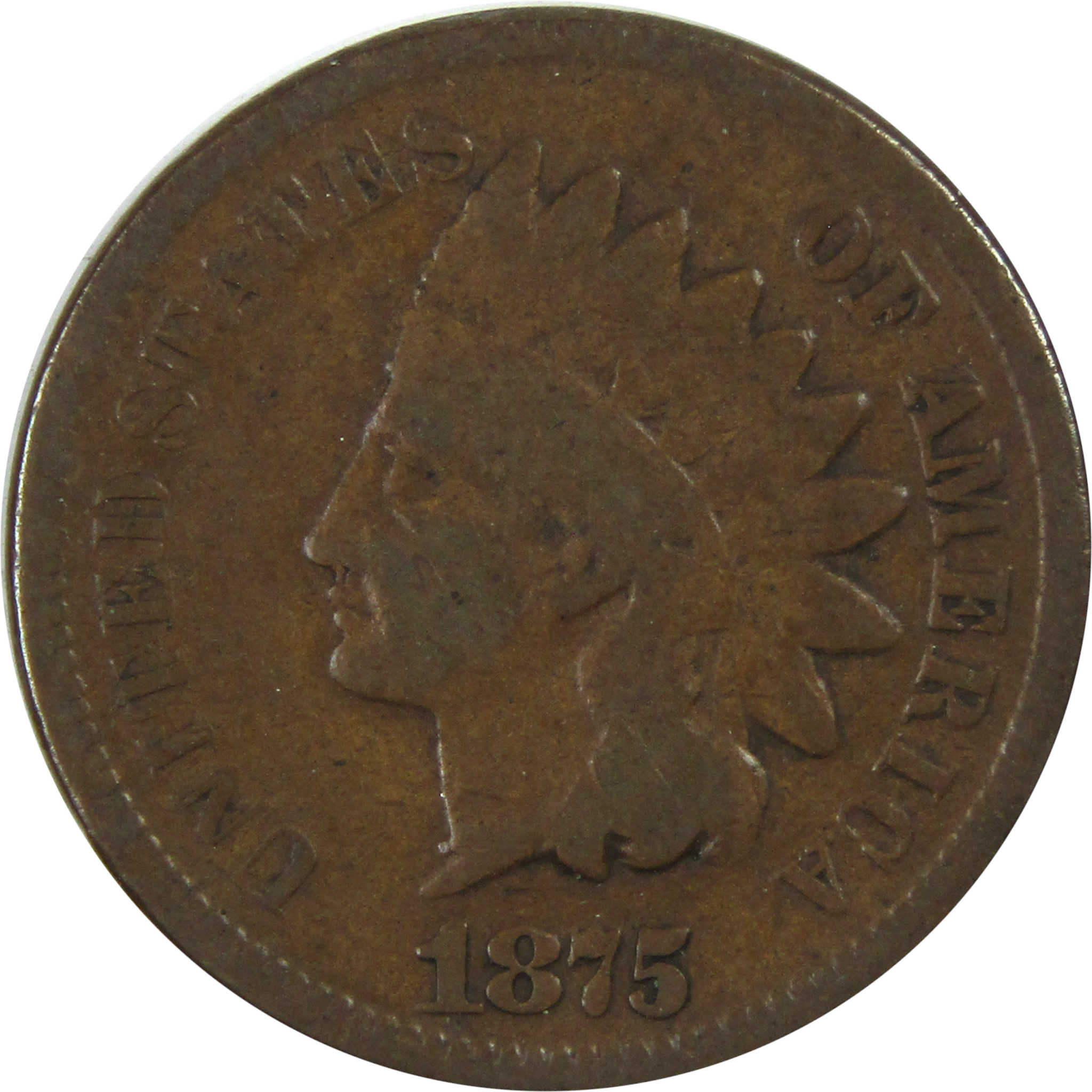 1875 Indian Head Cent G Good Penny 1c Coin SKU:I14257