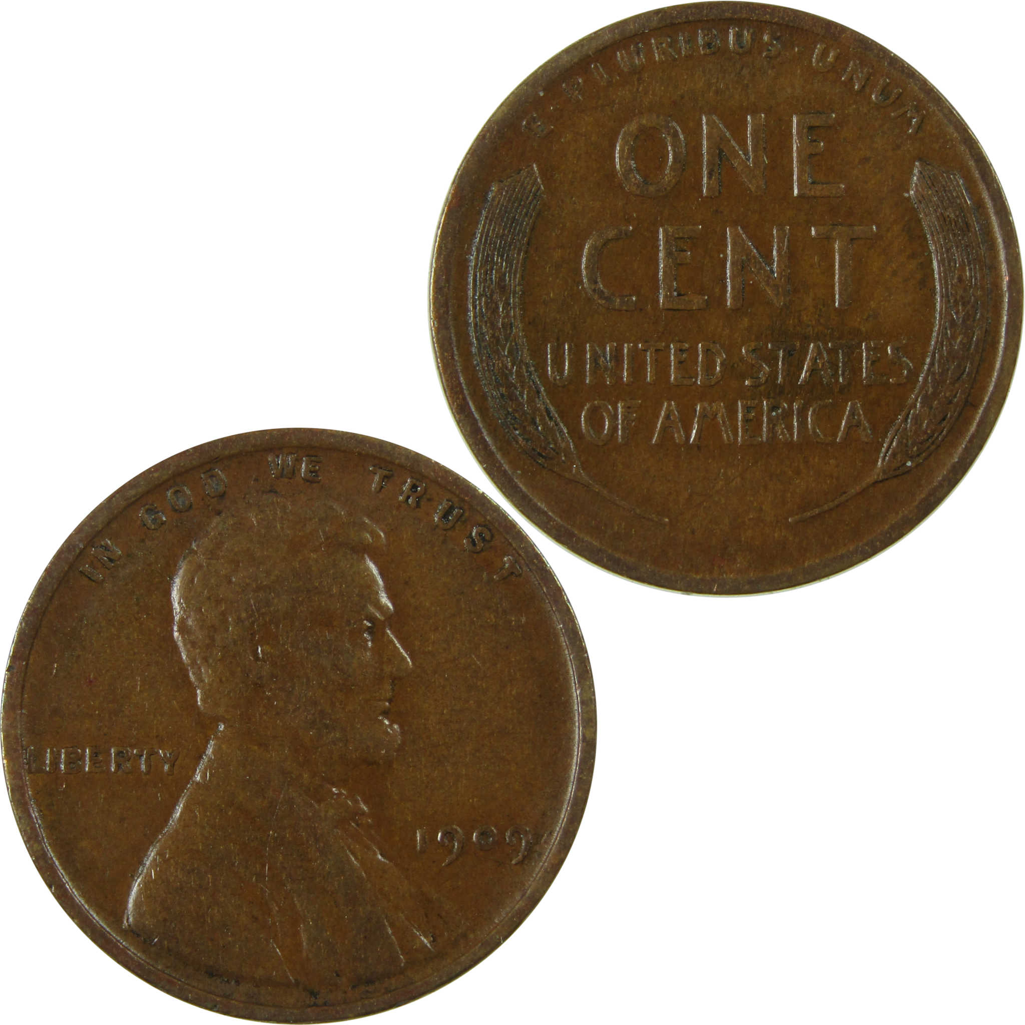 1909 Lincoln Wheat Cent VF Very Fine Penny 1c Coin SKU:I26209