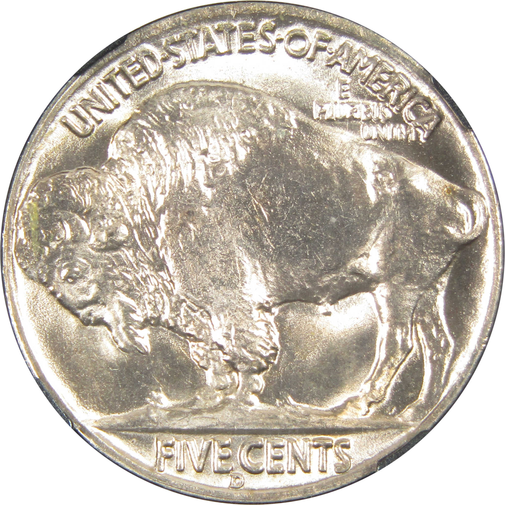 1938 D Buffalo Nickel MS 66 NGC 5c Original Bag Fragment SKU:I14590