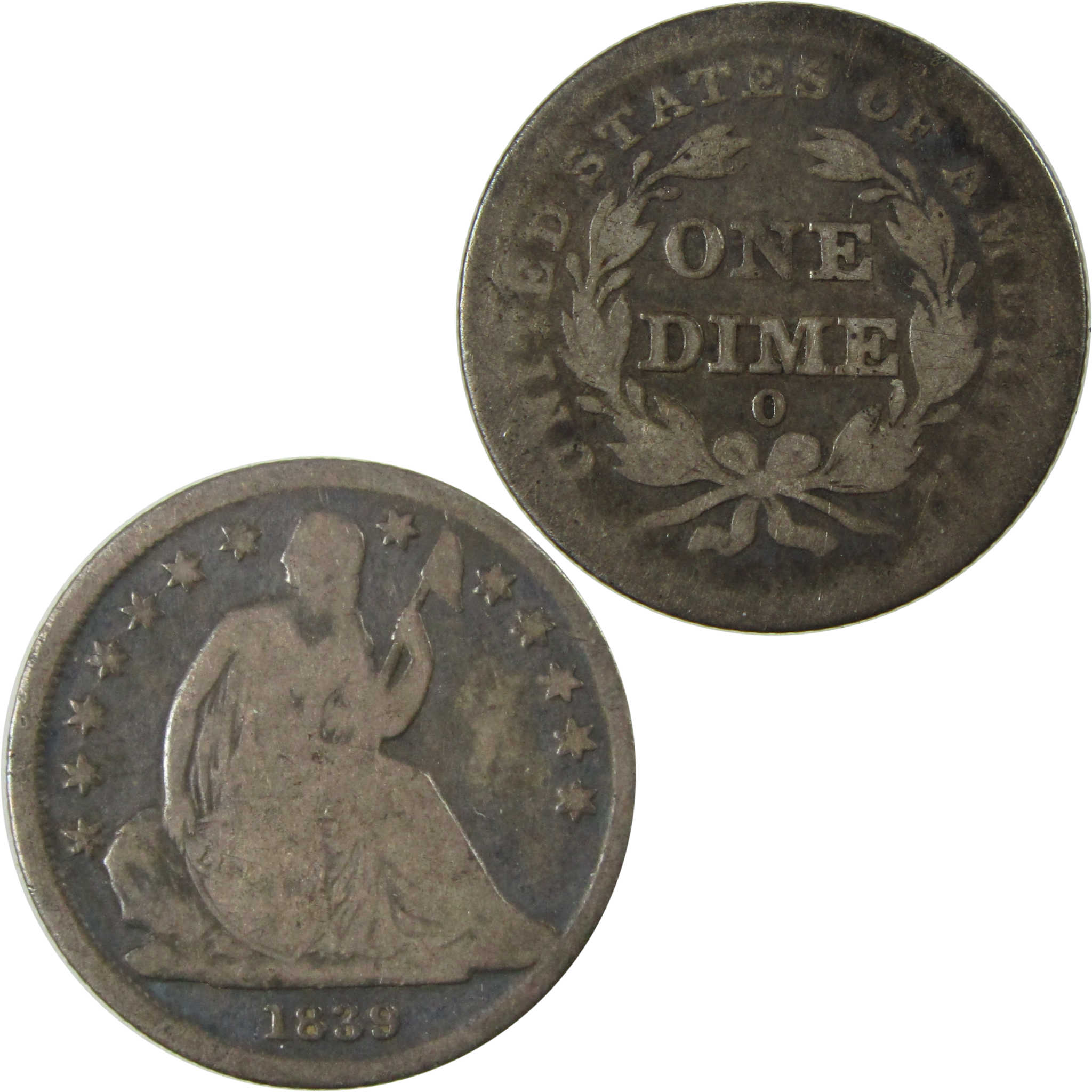 1839 O Seated Liberty Silver Dime VG Very Good 10c Coin SKU:I25392