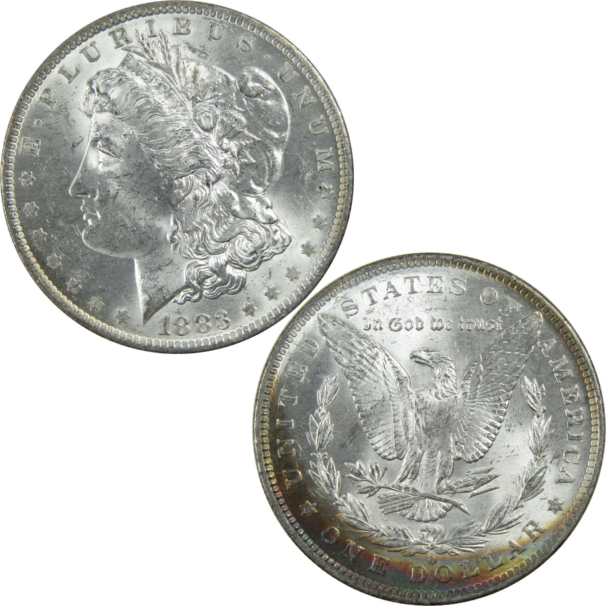 1883 O Morgan Dollar Uncirculated Silver $1 Coin Toned SKU:I13205