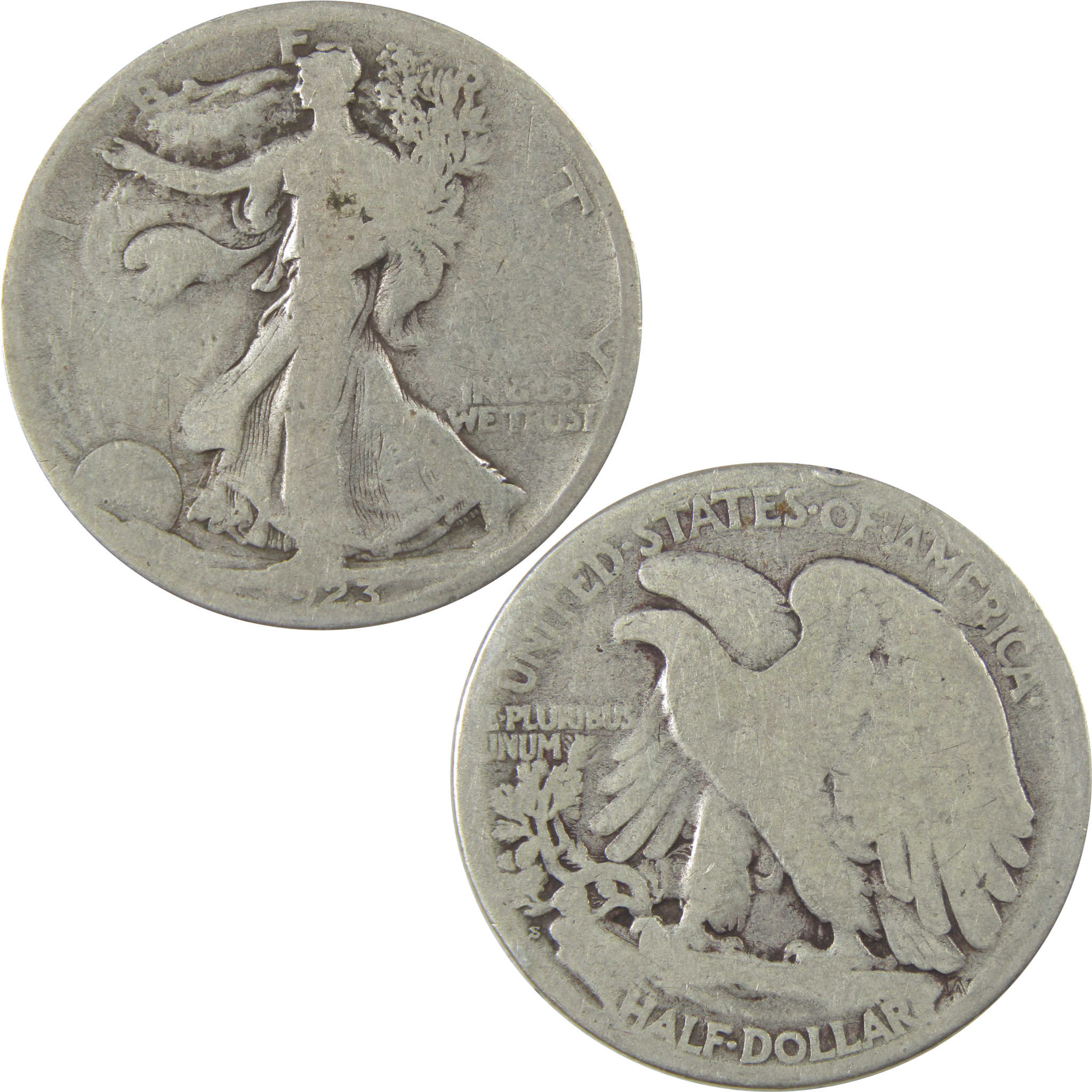 1923 S Liberty Walking Silver Half Dollar AG About Good SKU:I24127