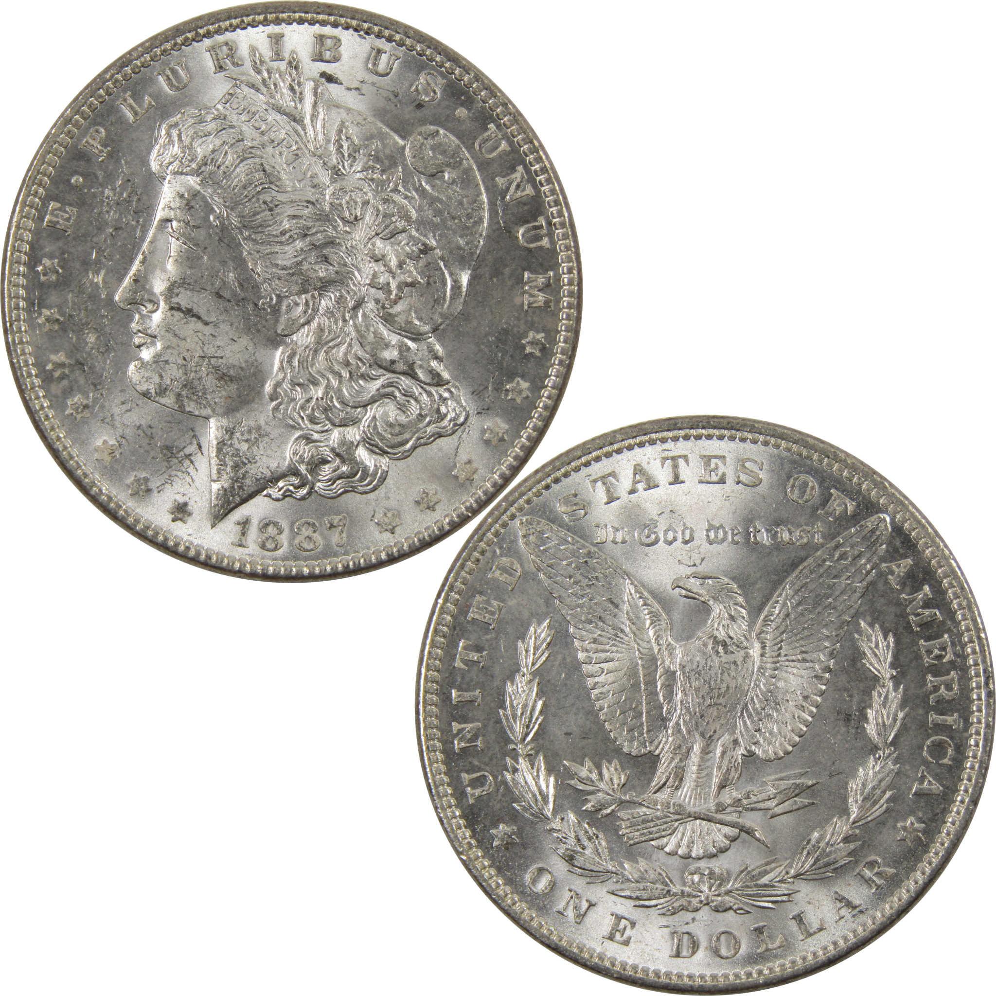 1887 Morgan Dollar BU Uncirculated Silver $1 Coin SKU:I10204 - Morgan coin - Morgan silver dollar - Morgan silver dollar for sale - Profile Coins &amp; Collectibles