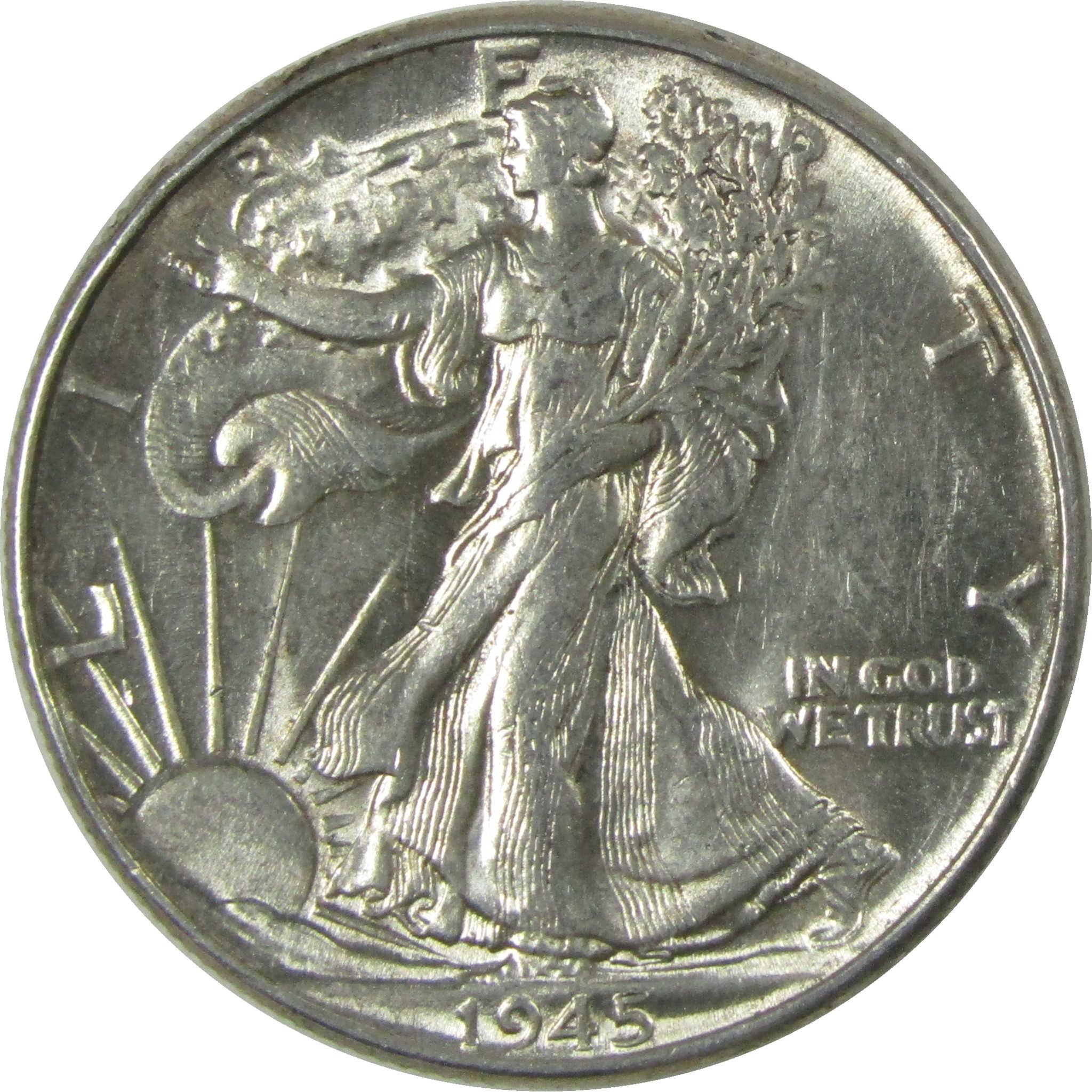 1945 Liberty Walking Silver 50cAU About Uncirculated SKU:CP537
