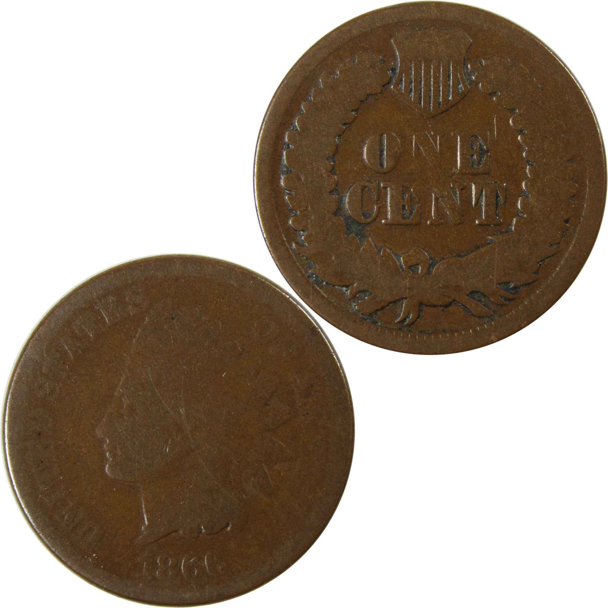 1866 Indian Head Cent AG About Good Penny SKU:I26613