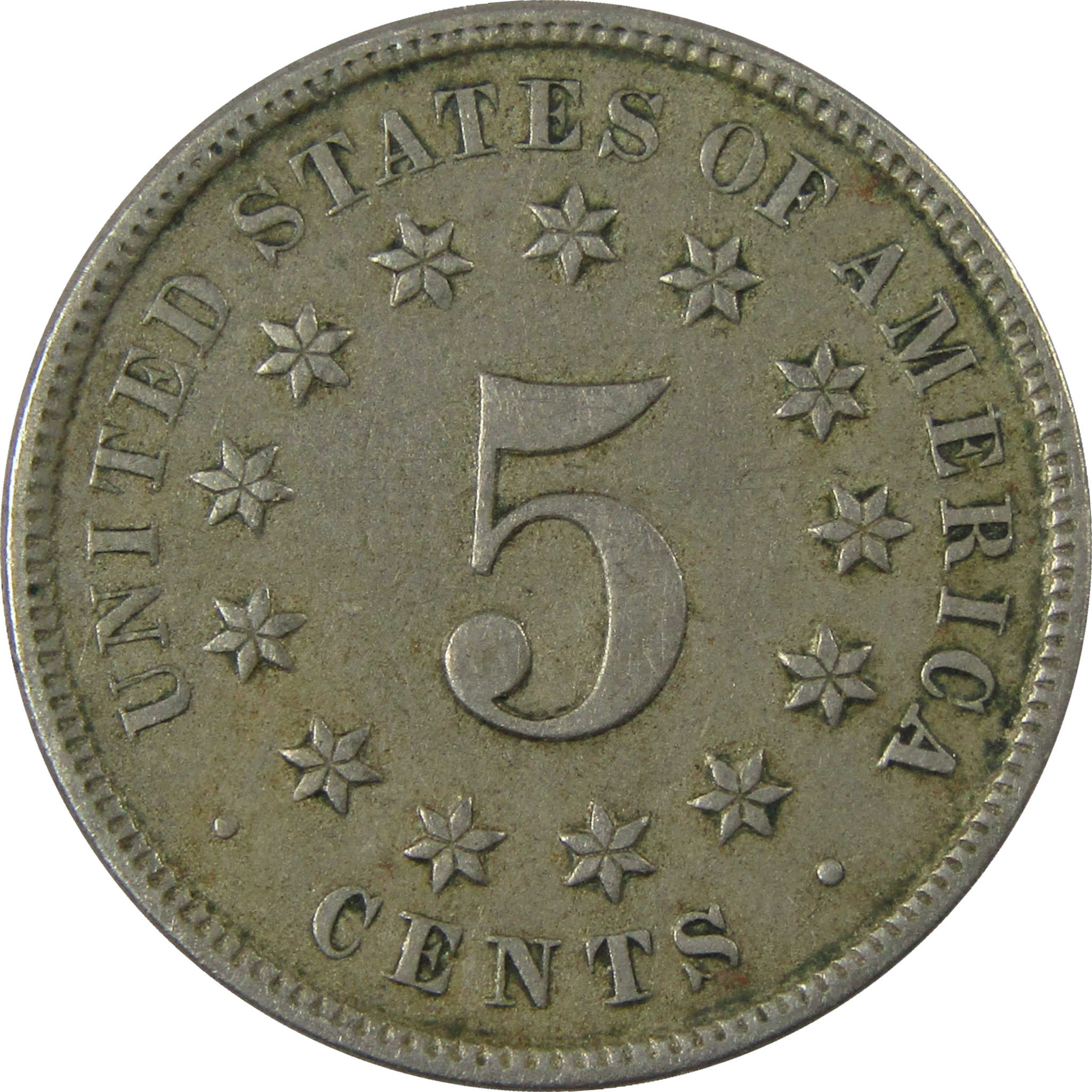 1872 Shield Nickel VF Very Fine 5c Coin Collectible SKU:I28246