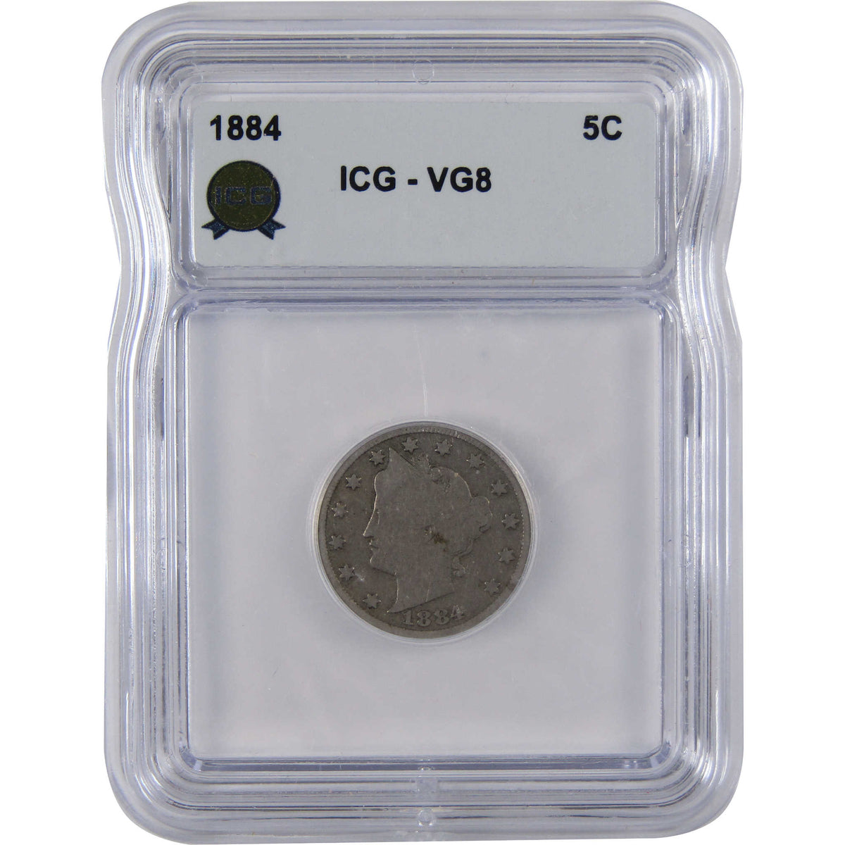 1884 Liberty Head V Nickel VG 8 ICG 5c Coin Collectible SKU:I29084
