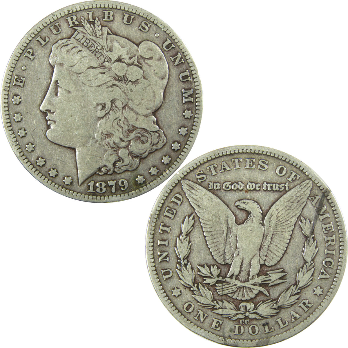 1879 CC Rev 79 Morgan Silver Dollar F Fine $1 Coin SKU:CP1698 - Morgan coin - Morgan silver dollar - Morgan silver dollar for sale - Profile Coins &amp; Collectibles
