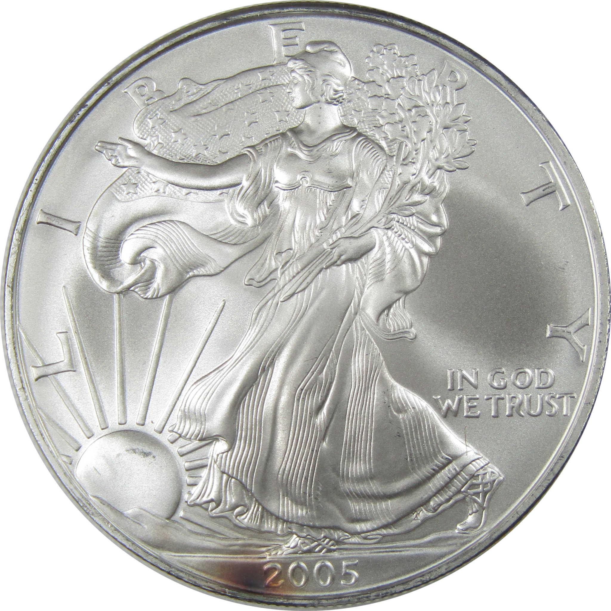 2005 American Silver Eagle Uncirculated Bullion Toned SKU:I24264