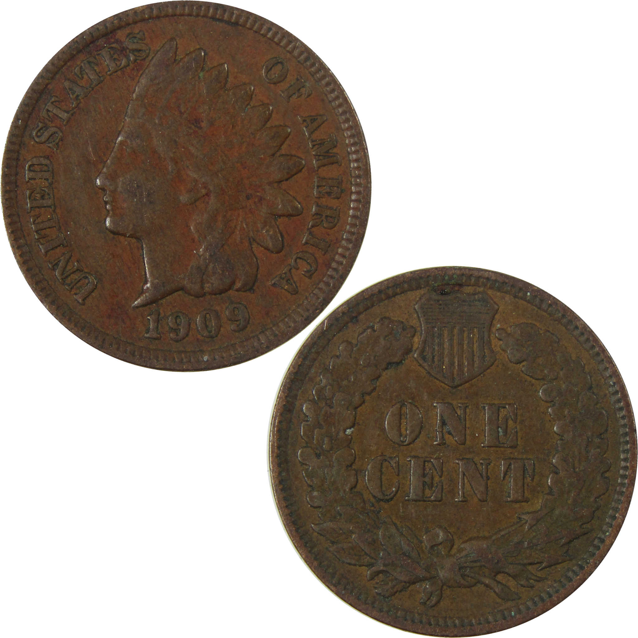 1909 Indian Head Cent VF Very Fine Penny 1c Coin SKU:I27007