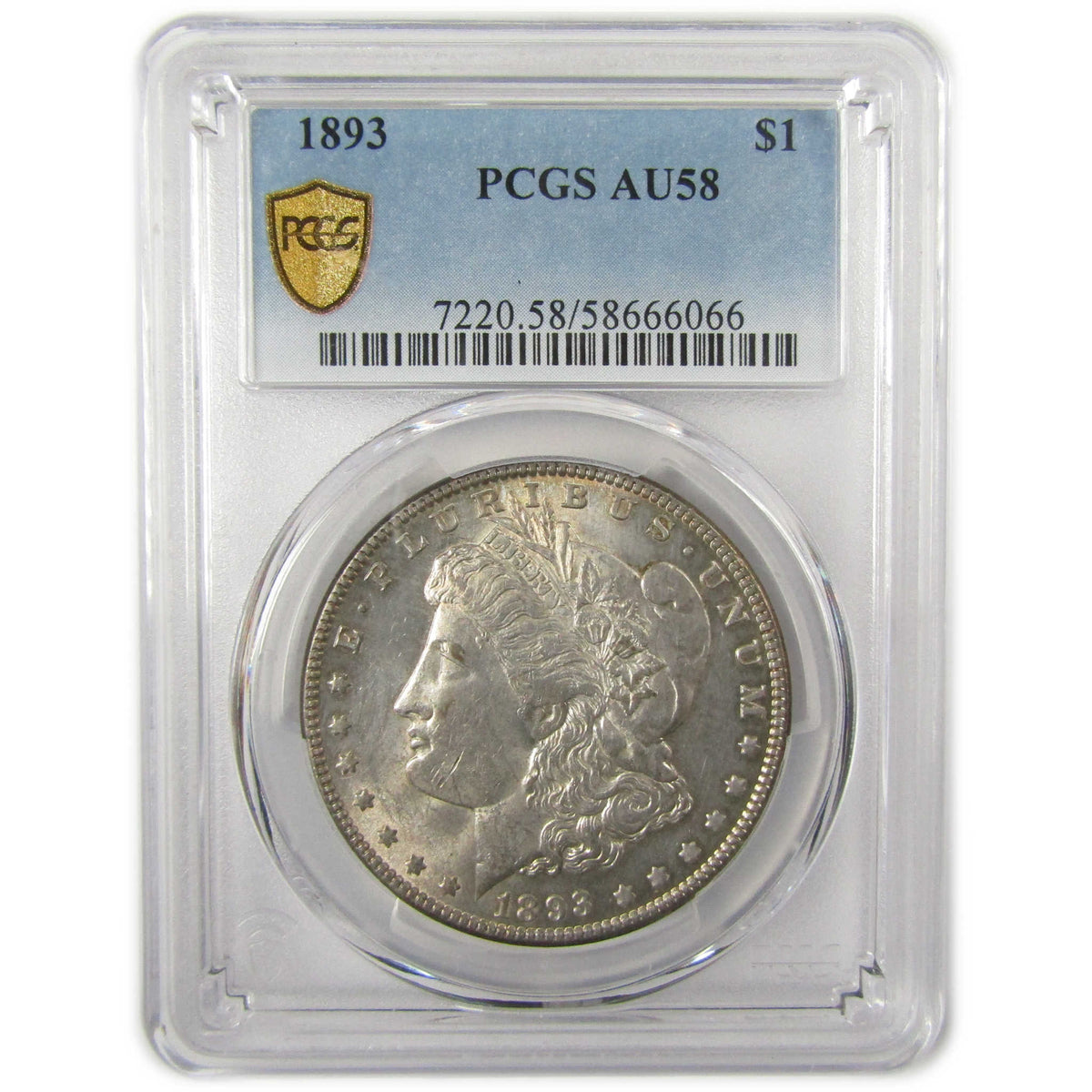 1893 Morgan Silver Dollar AU 58 PCGS $1 Coin Collectible SKU:I23406