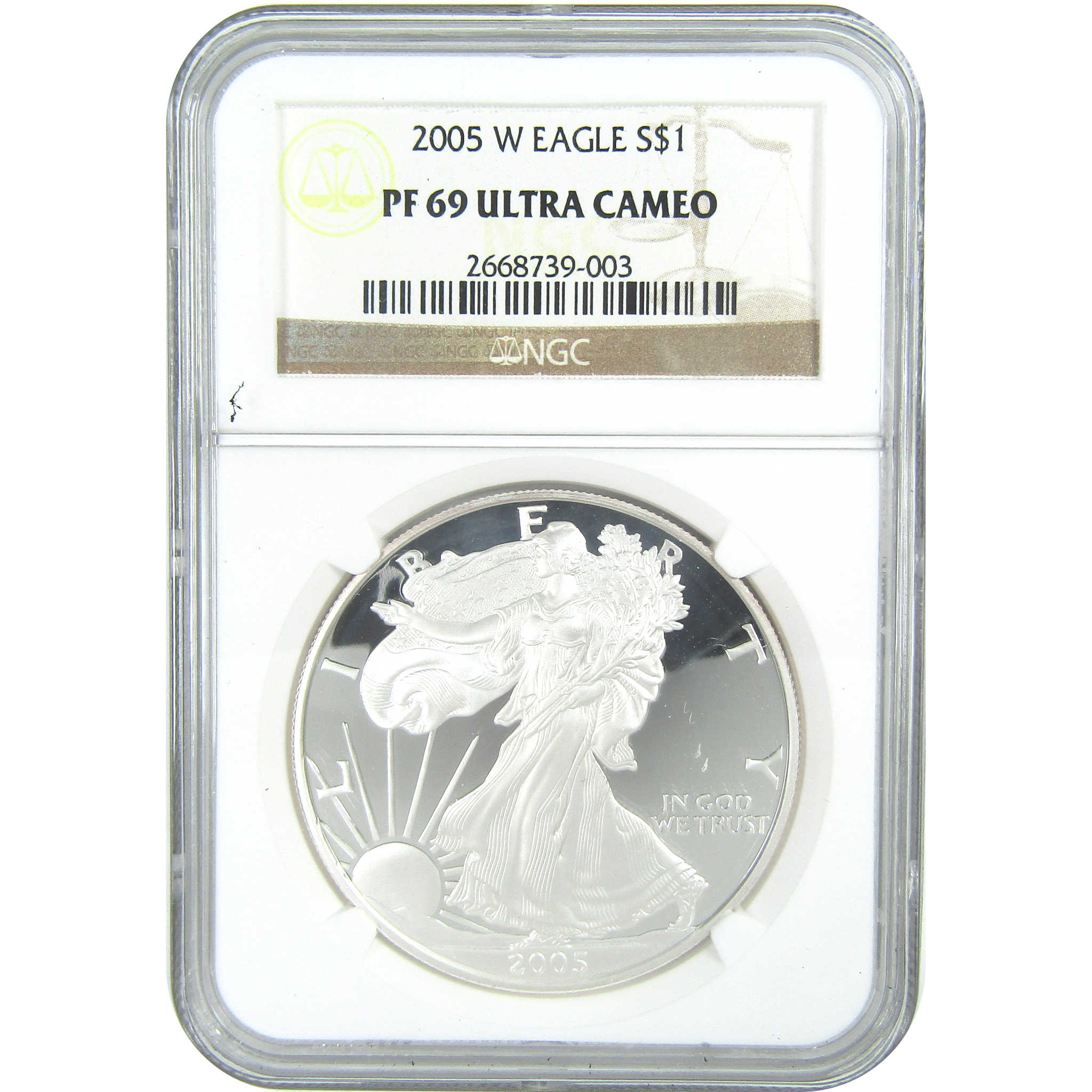 2005 W American Silver Eagle PF 69 UCAM NGC Proof $1 SKU:CPC9595