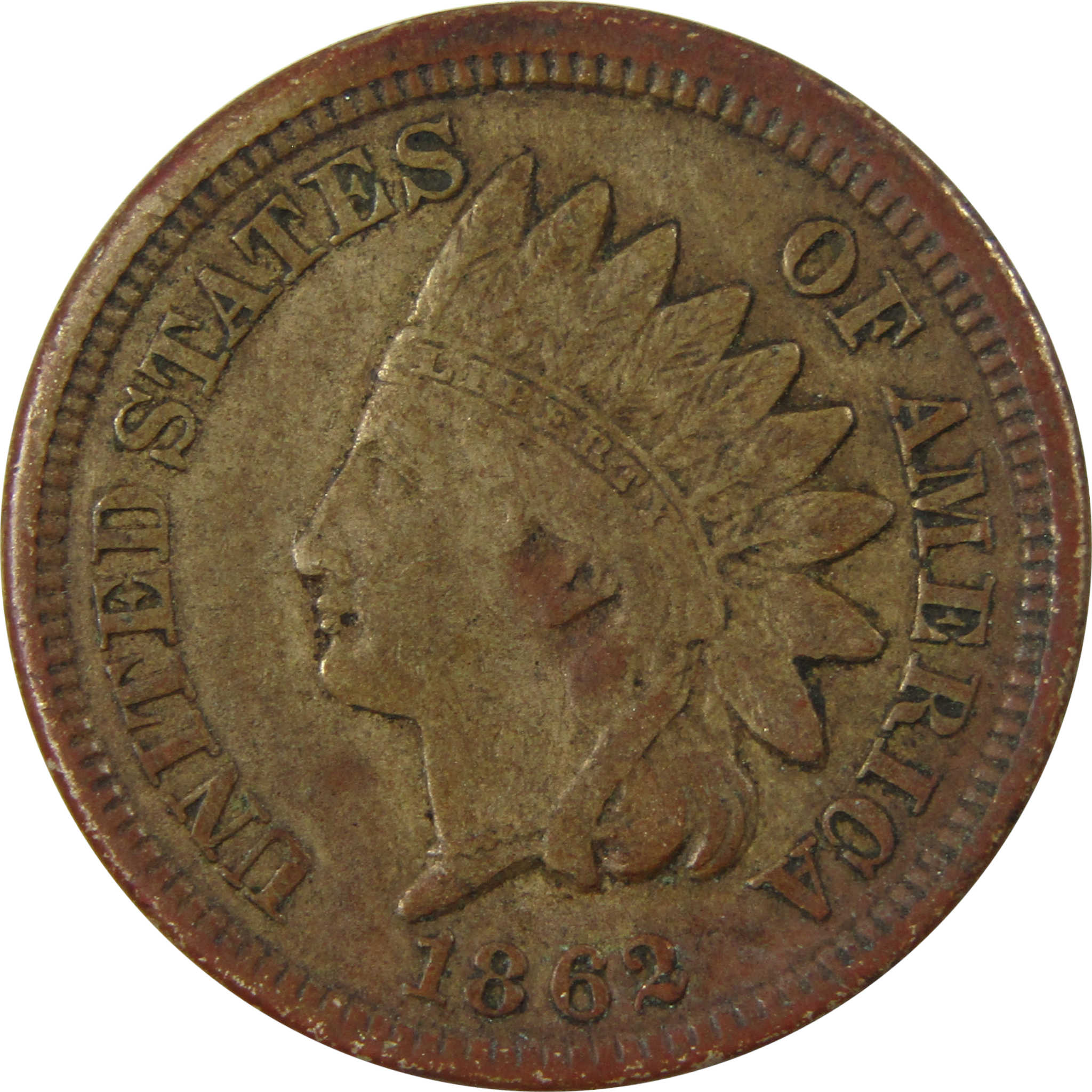 1862 Indian Head Cent VF Very Fine Details Penny 1c Coin SKU:CP1188