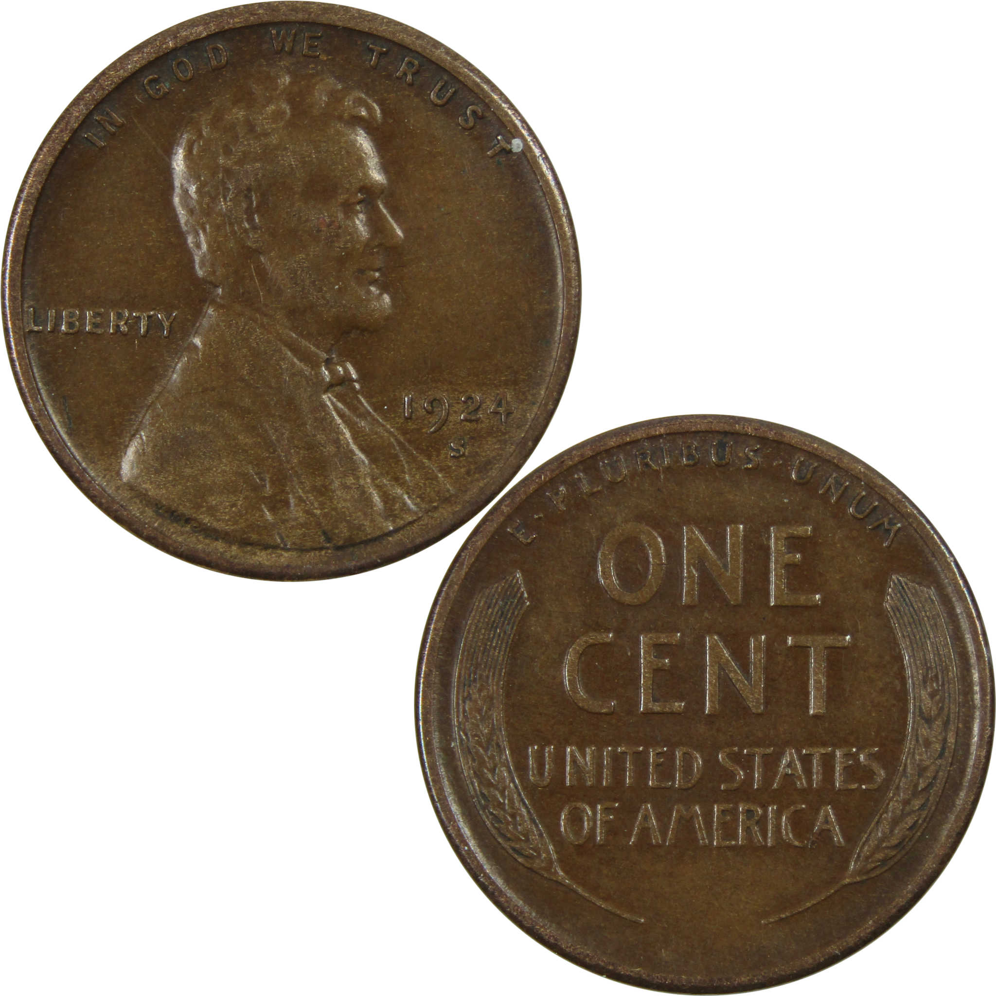 1924 S Lincoln Wheat Cent XF/AU Penny 1c Coin SKU:I12429