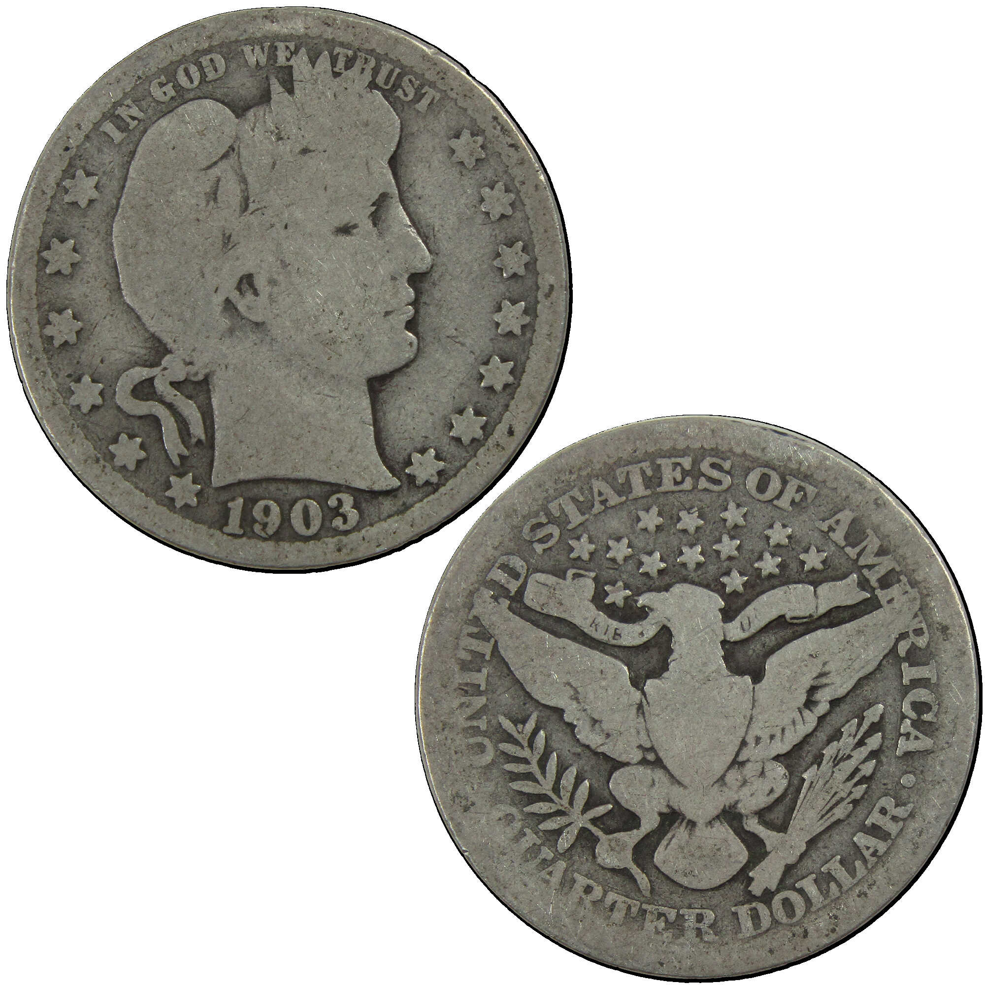 1903 Barber Quarter AG About Good Silver 25c Coin SKU:I12702