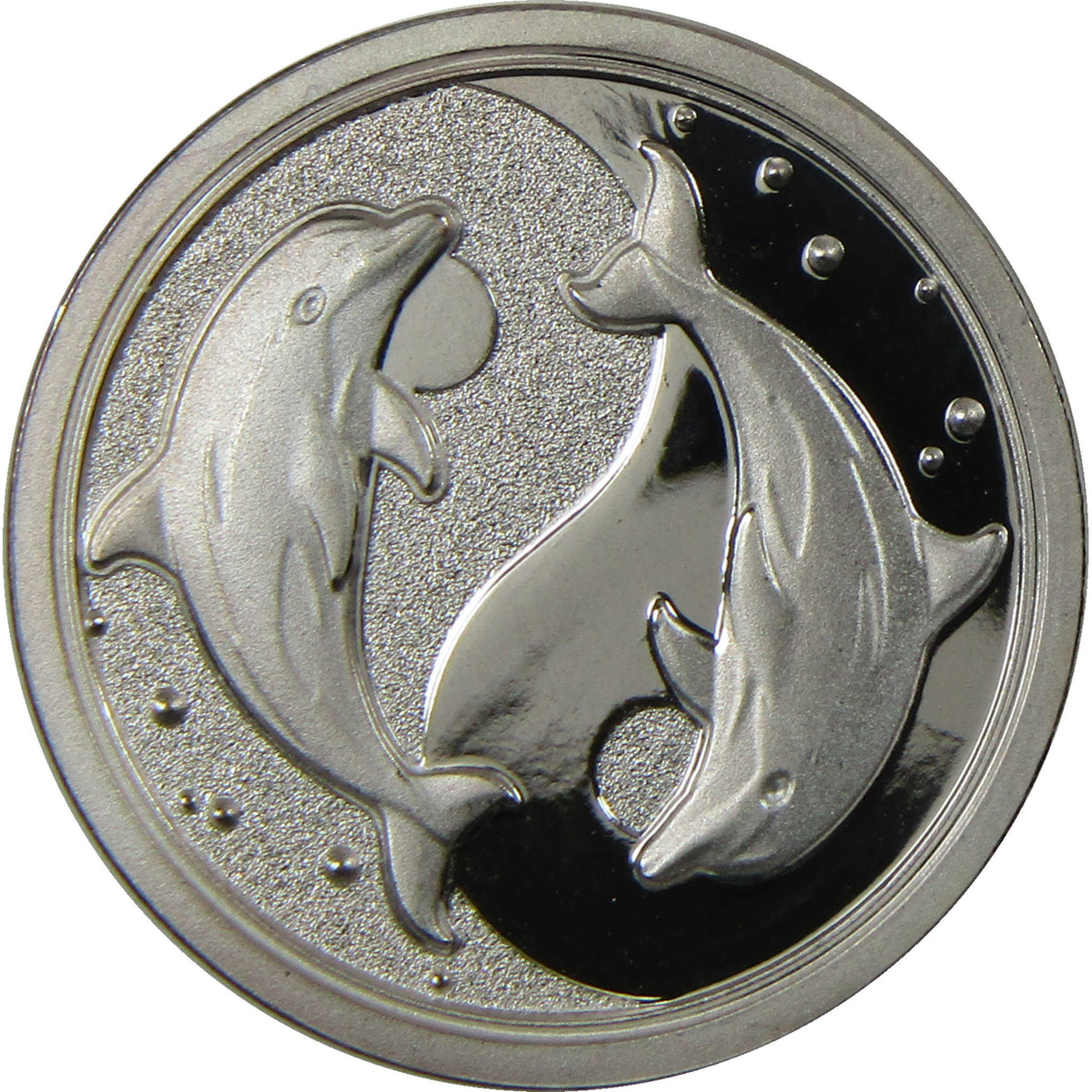 Yin Yang Dolphins 1/4 oz .999 Silver Round Collectible
