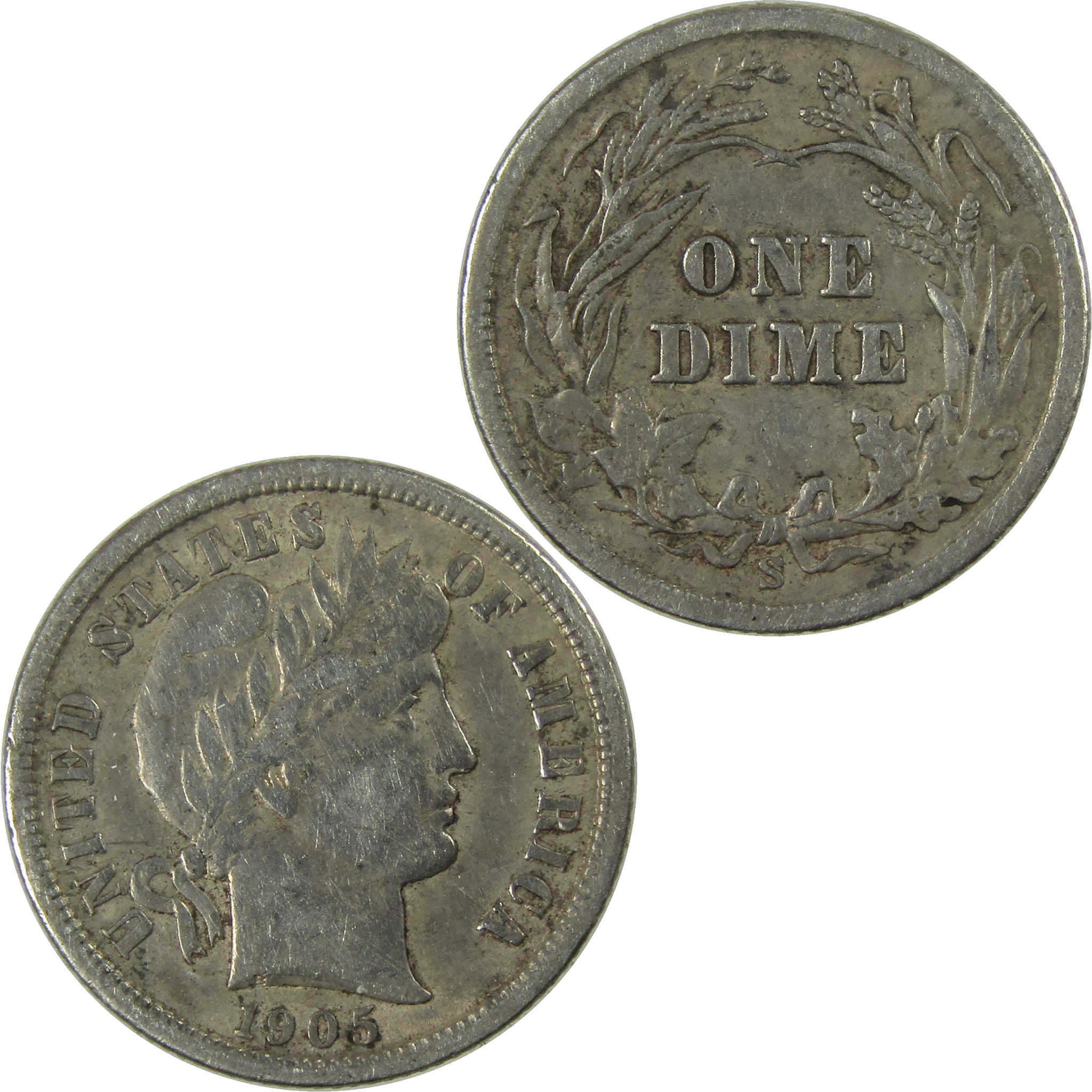 1905 S Barber Silver Dime XF EF Extremely Fine Details SKU:I27512