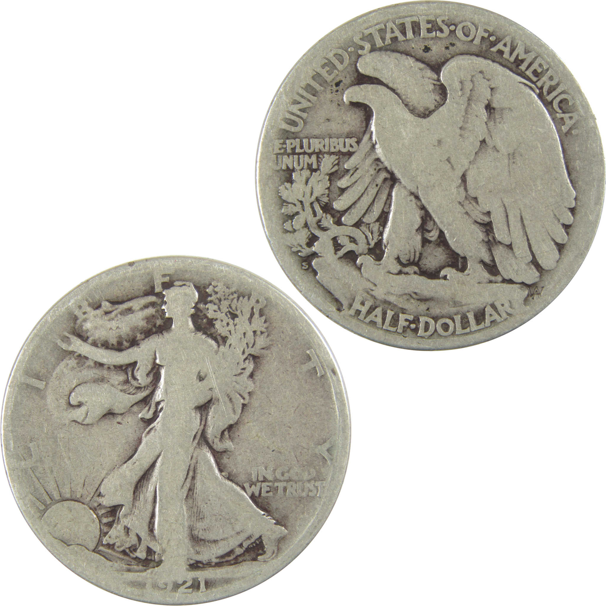 1921 S Liberty Walking Half Dollar G Good Silver 50c Coin SKU:CPC0705