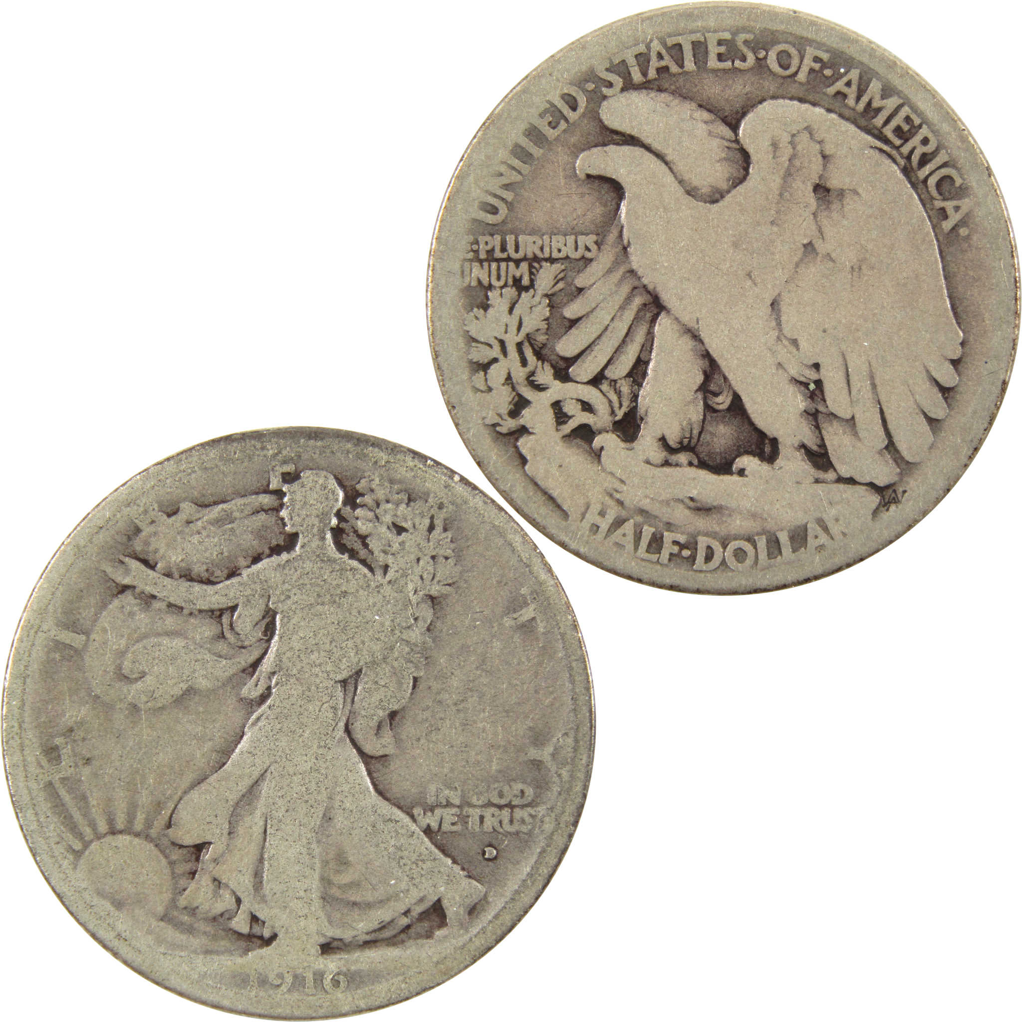1916 D Liberty Walking Half Dollar G 90% Silver 50c Coin SKU:I10716