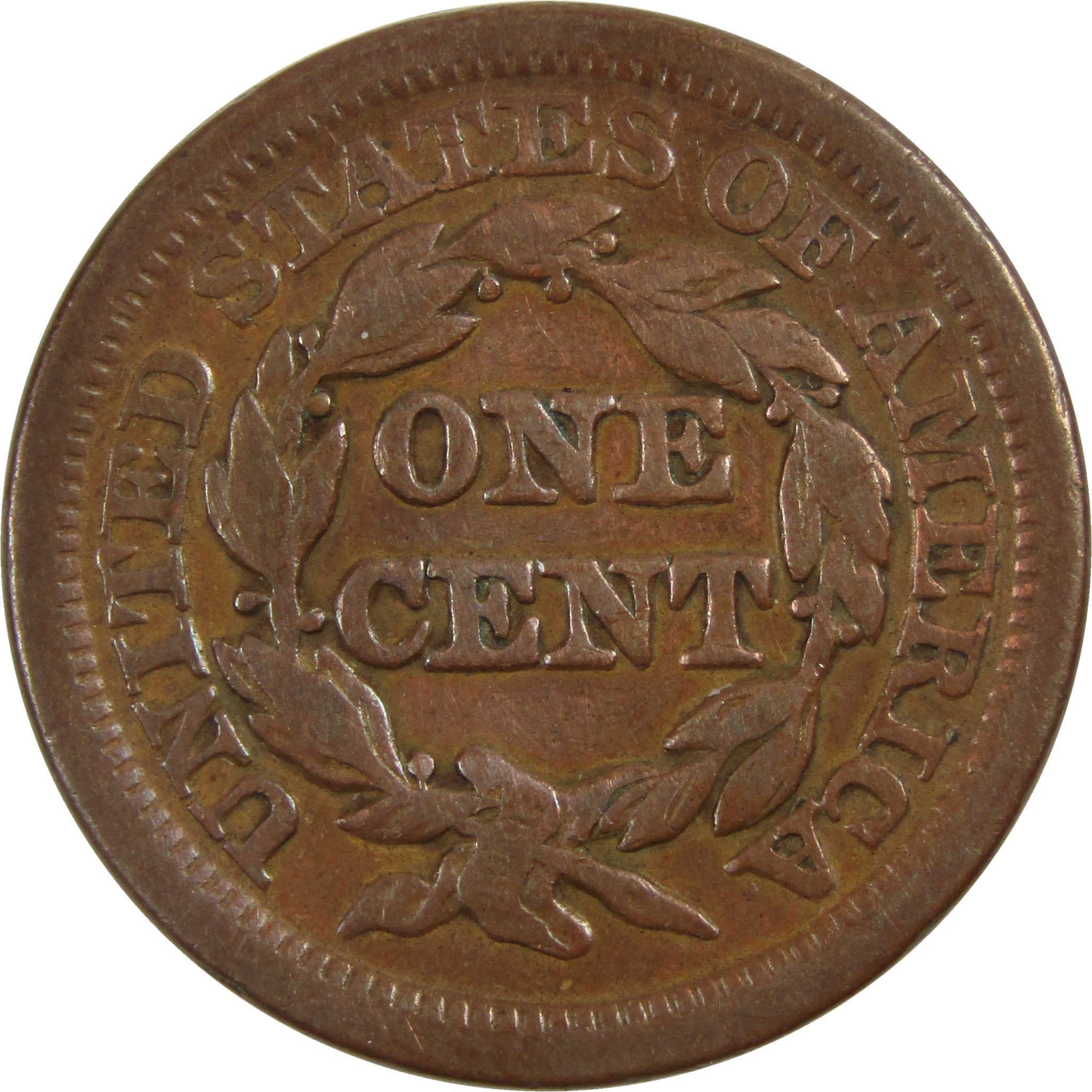 1847 Braided Hair Large Cent F Fine Copper Penny 1c Coin SKU I8115