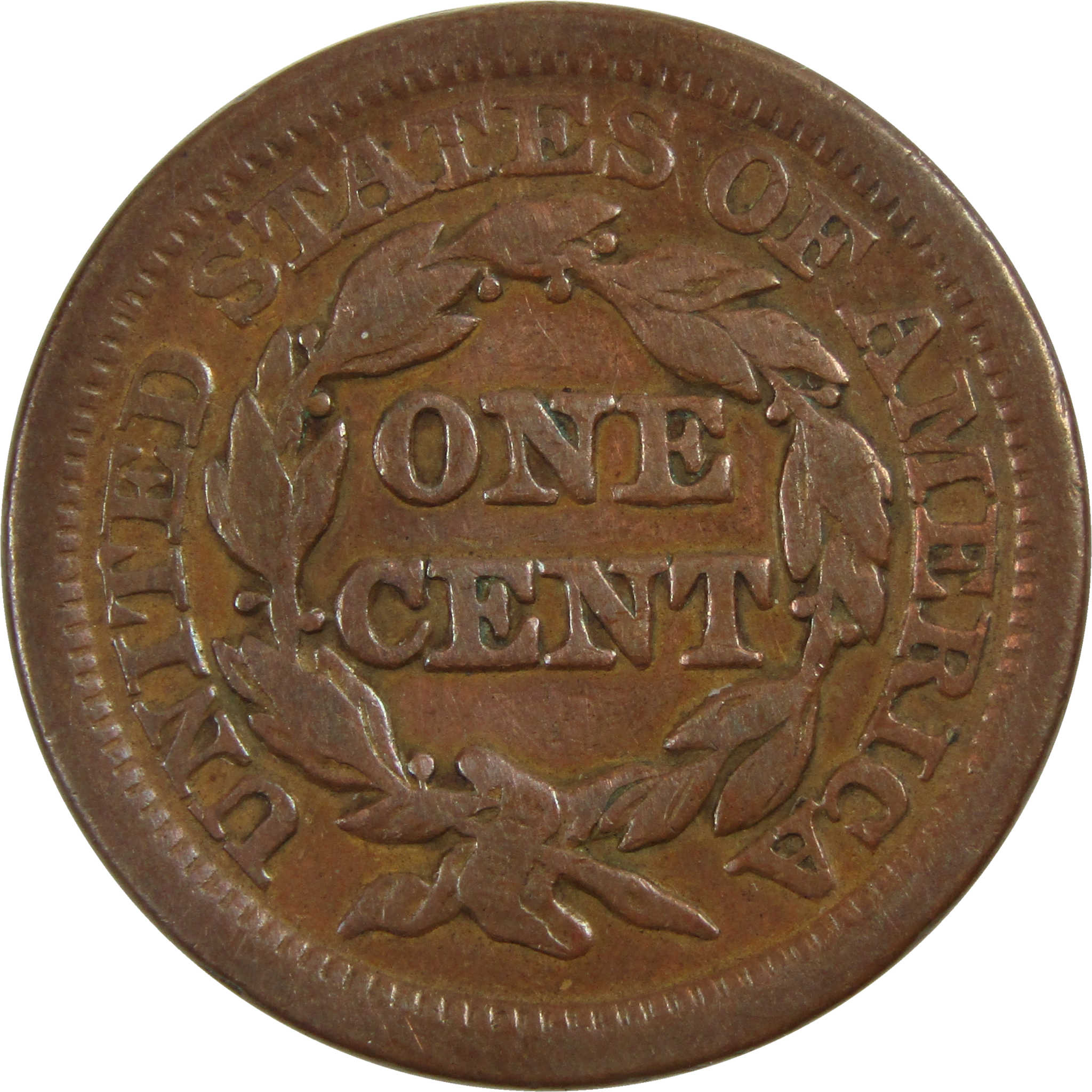 1847 Braided Hair Large Cent F Fine Copper Penny 1c Coin SKU:I8115
