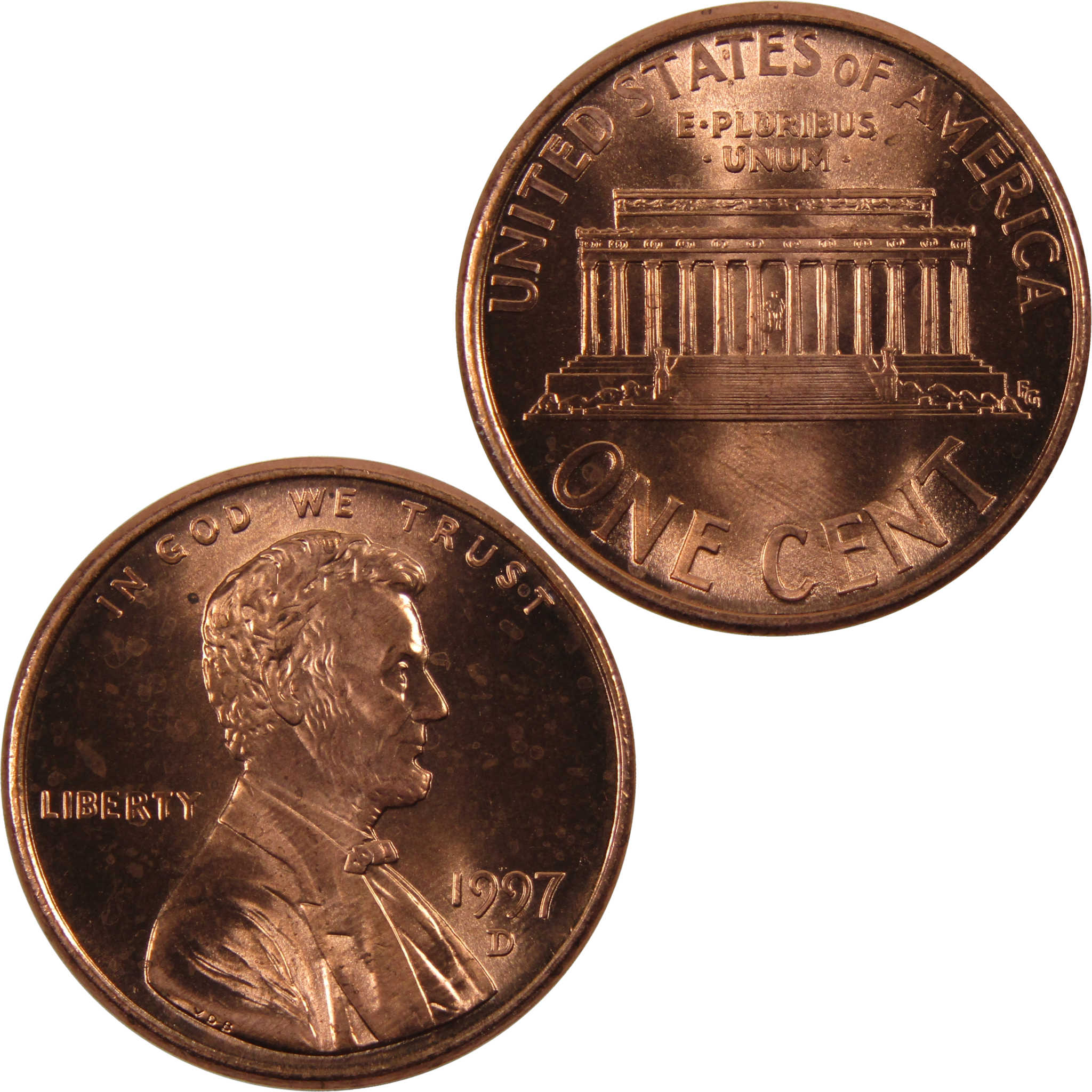 1997 D Lincoln Memorial Cent BU Uncirculated Penny 1c Coin