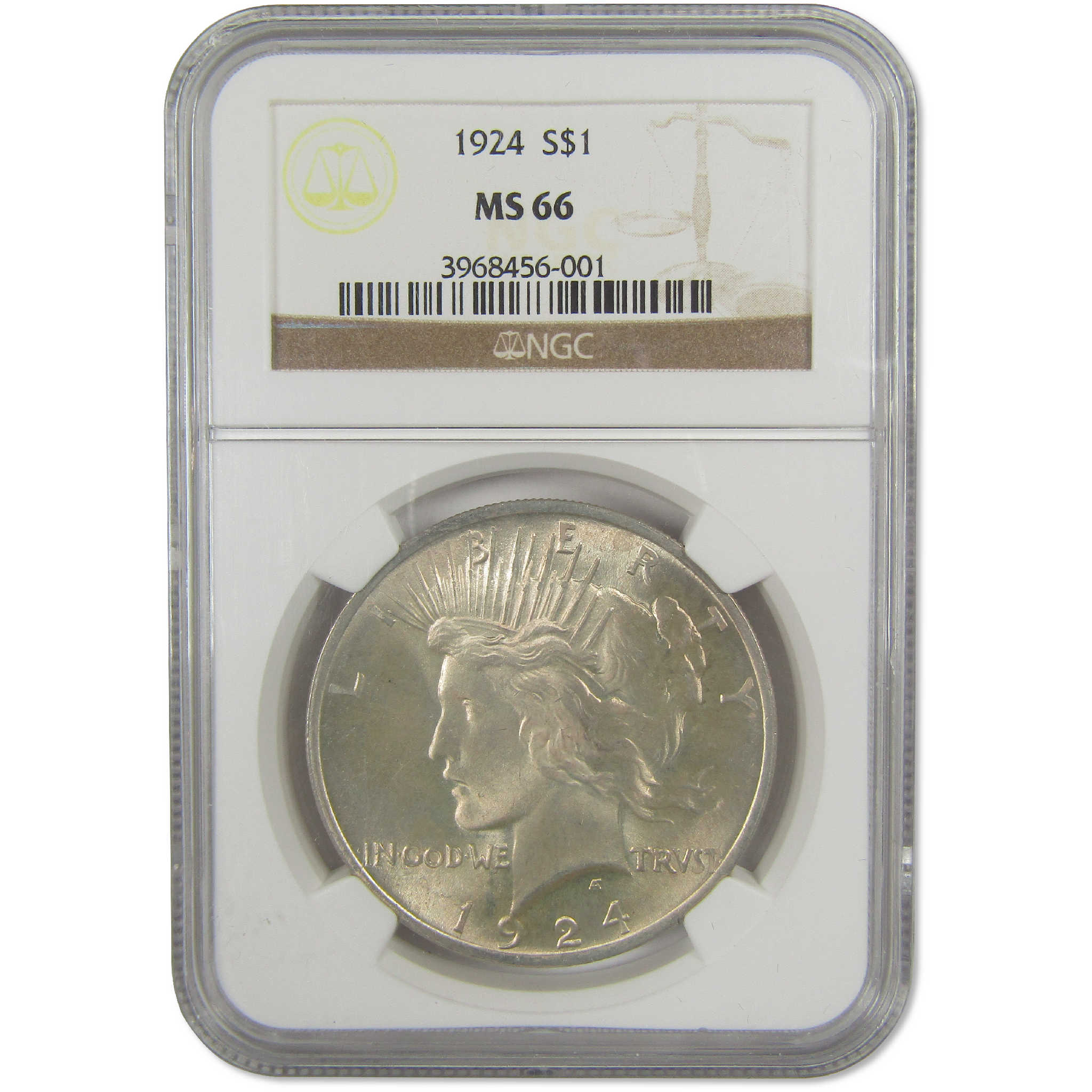 1924 Peace Dollar MS 66 NGC Silver Uncirculated $1 Coin