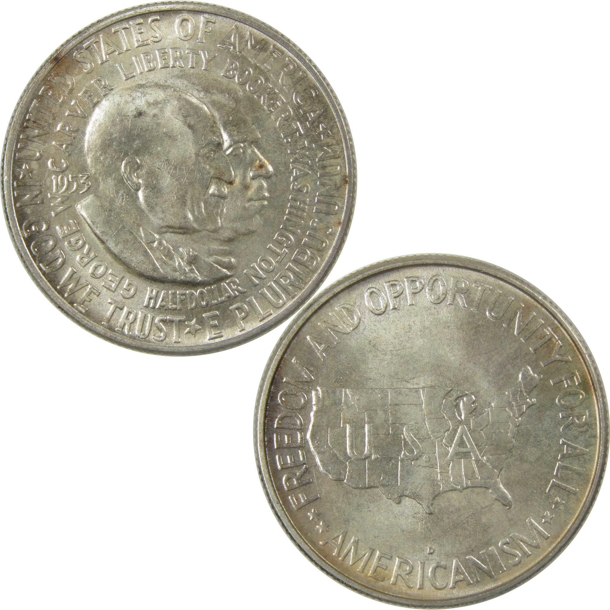 1953 D Washington-Carver Commemorative Silver Half Dollar Uncirculated