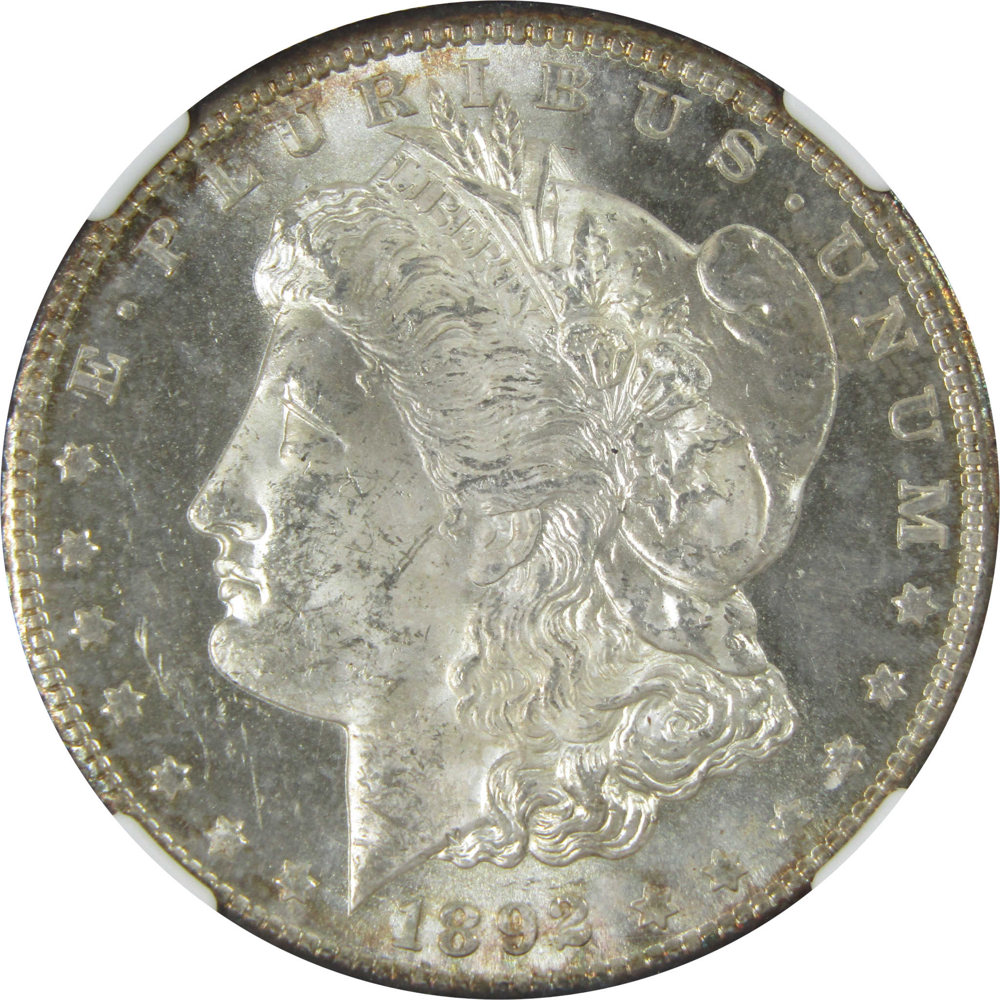 1892 CC Morgan Dollar MS 62 NGC Silver $1 Toned Reverse SKU:CPC7193