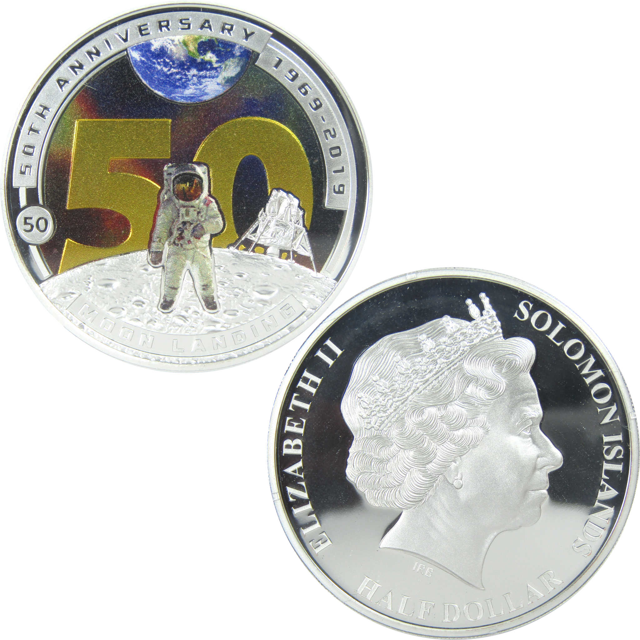 2019 Solomon Islands 50th Anniversary of Moon Landing Half $1 Proof