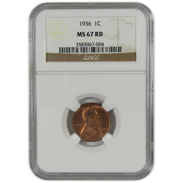 1936 Lincoln Wheat Cent MS 67 RD NGC Penny 1c Coin SKU:I28831