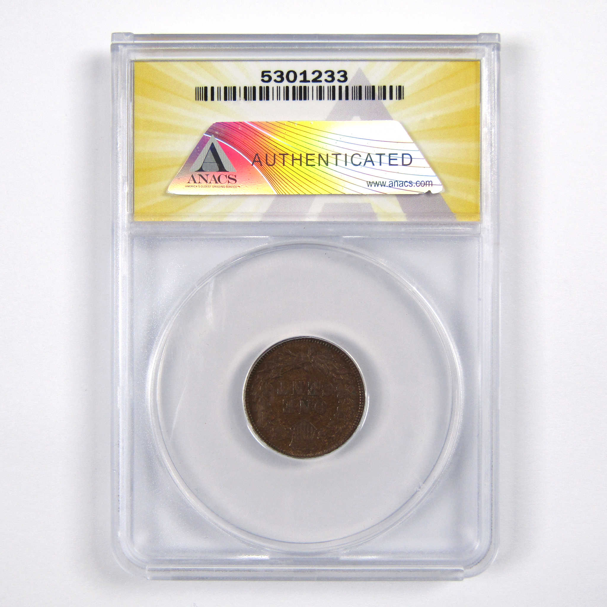 1875 Indian Head Cent AU 50 ANACS Penny 1c Coin SKU:I7827