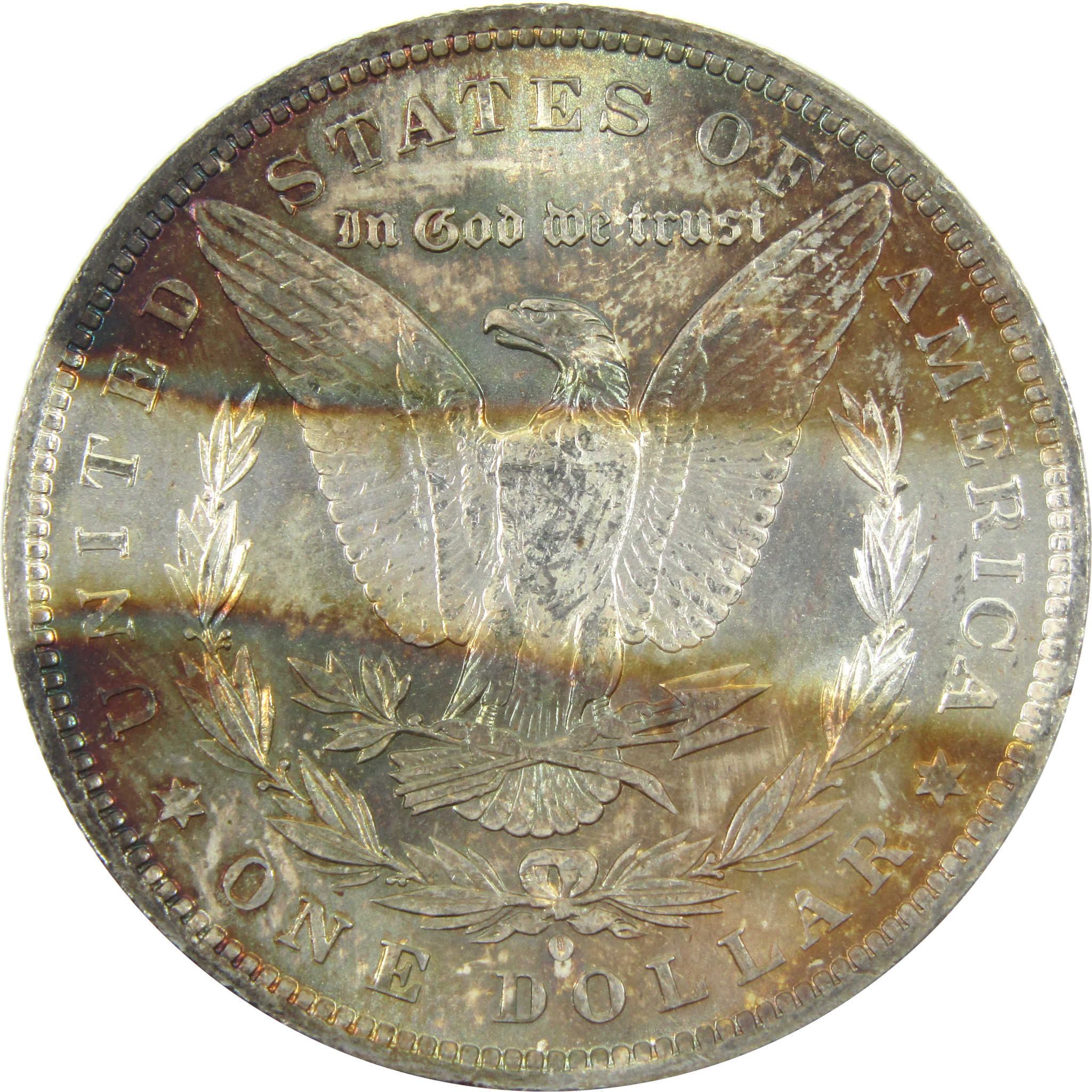 1884 O Morgan Dollar Silver $1 Coin Toned Reverse SKU:CPC7185