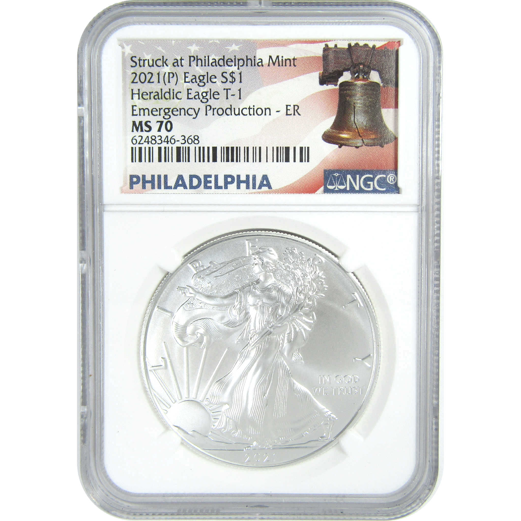 2021 (P) Type 1 American Silver Eagle Dollar MS 70 NGC SKU:CPC9438