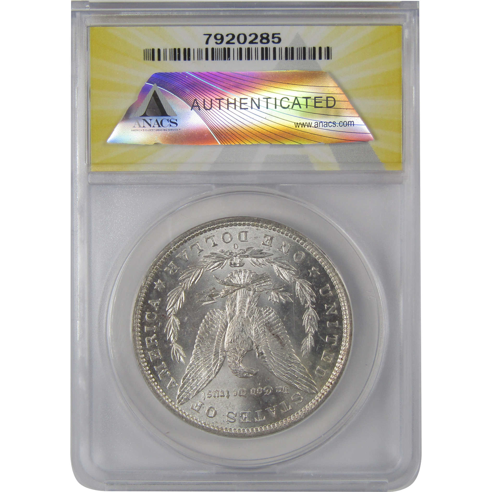 1882 O Morgan Dollar MS 63 ANACS Silver Toned Obverse SKU:CP188