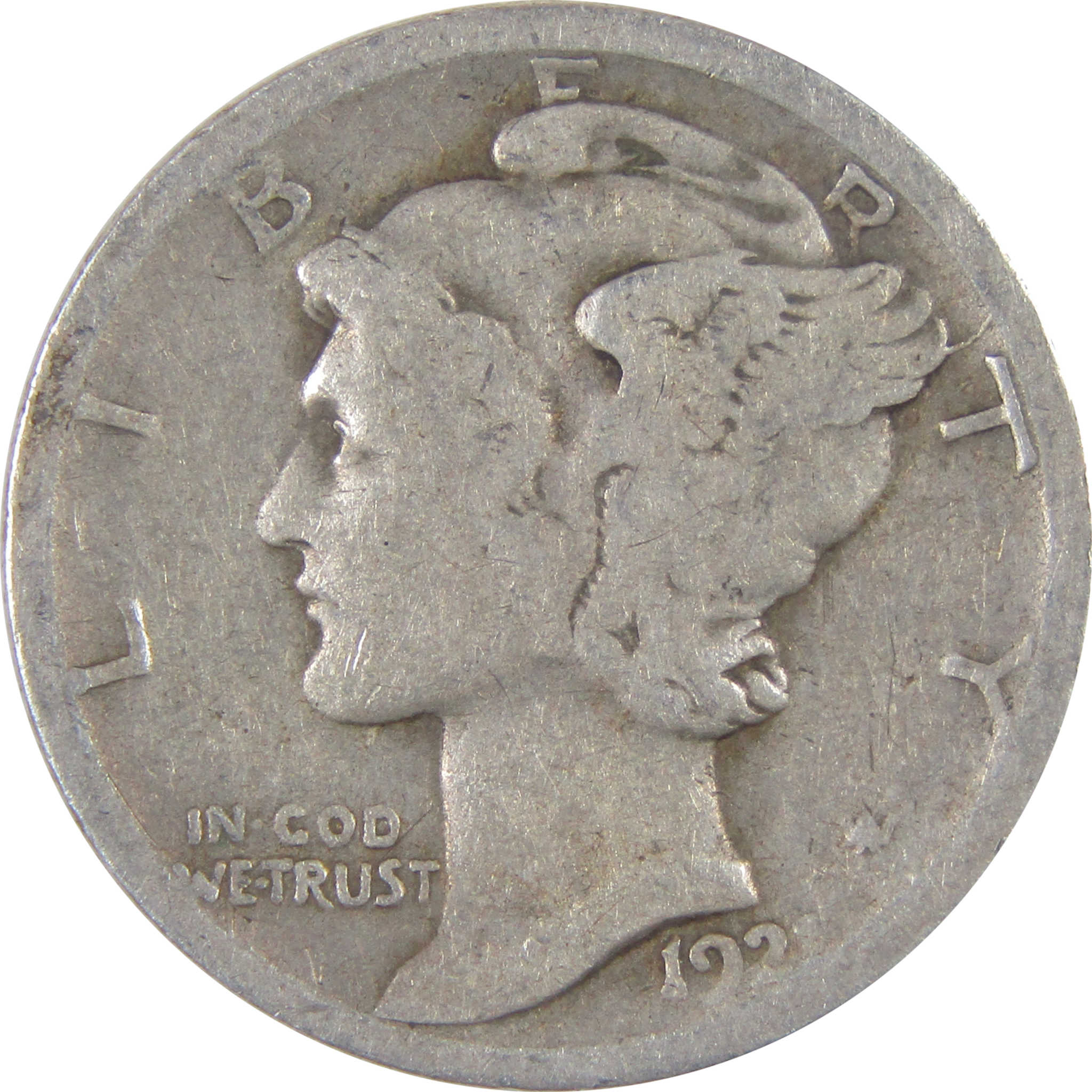 1921 D Mercury Dime G Good Silver 10c Coin SKU:I17256